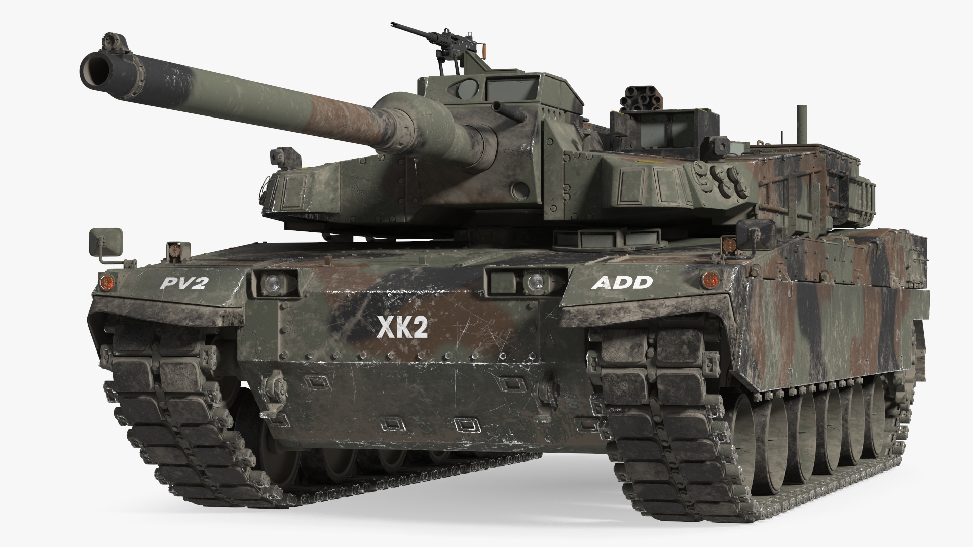 Korean Tank K2 Camouflage Color Dirty 3D