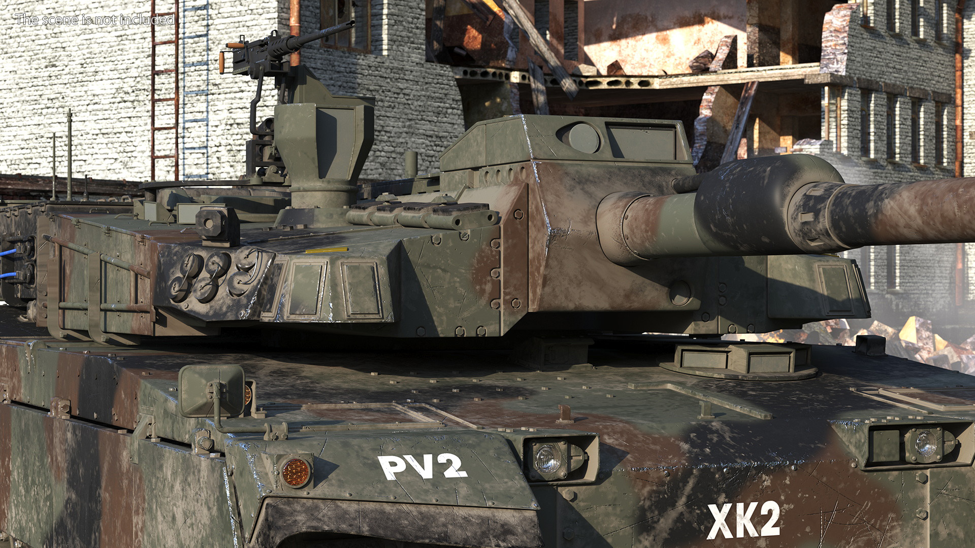 Korean Tank K2 Camouflage Color Dirty 3D