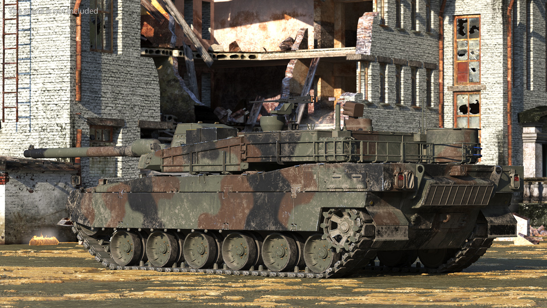 Korean Tank K2 Camouflage Color Dirty 3D