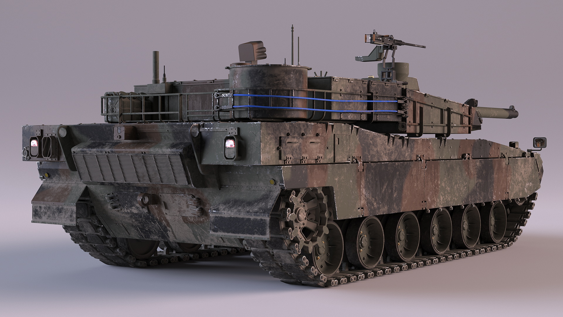 Korean Tank K2 Camouflage Color Dirty 3D