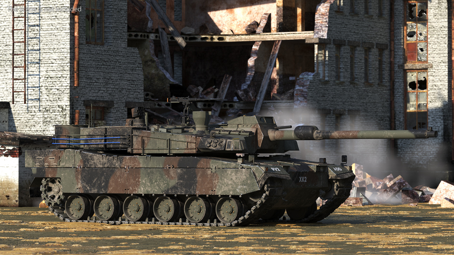 Korean Tank K2 Camouflage Color Dirty 3D