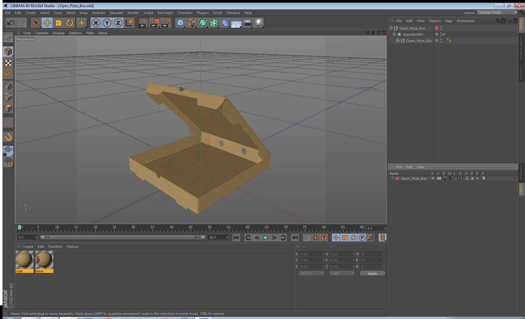 Open Pizza Box 3D model