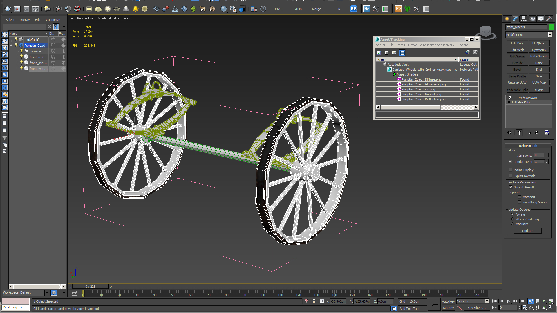 3D Carriage Wheels with Springs model