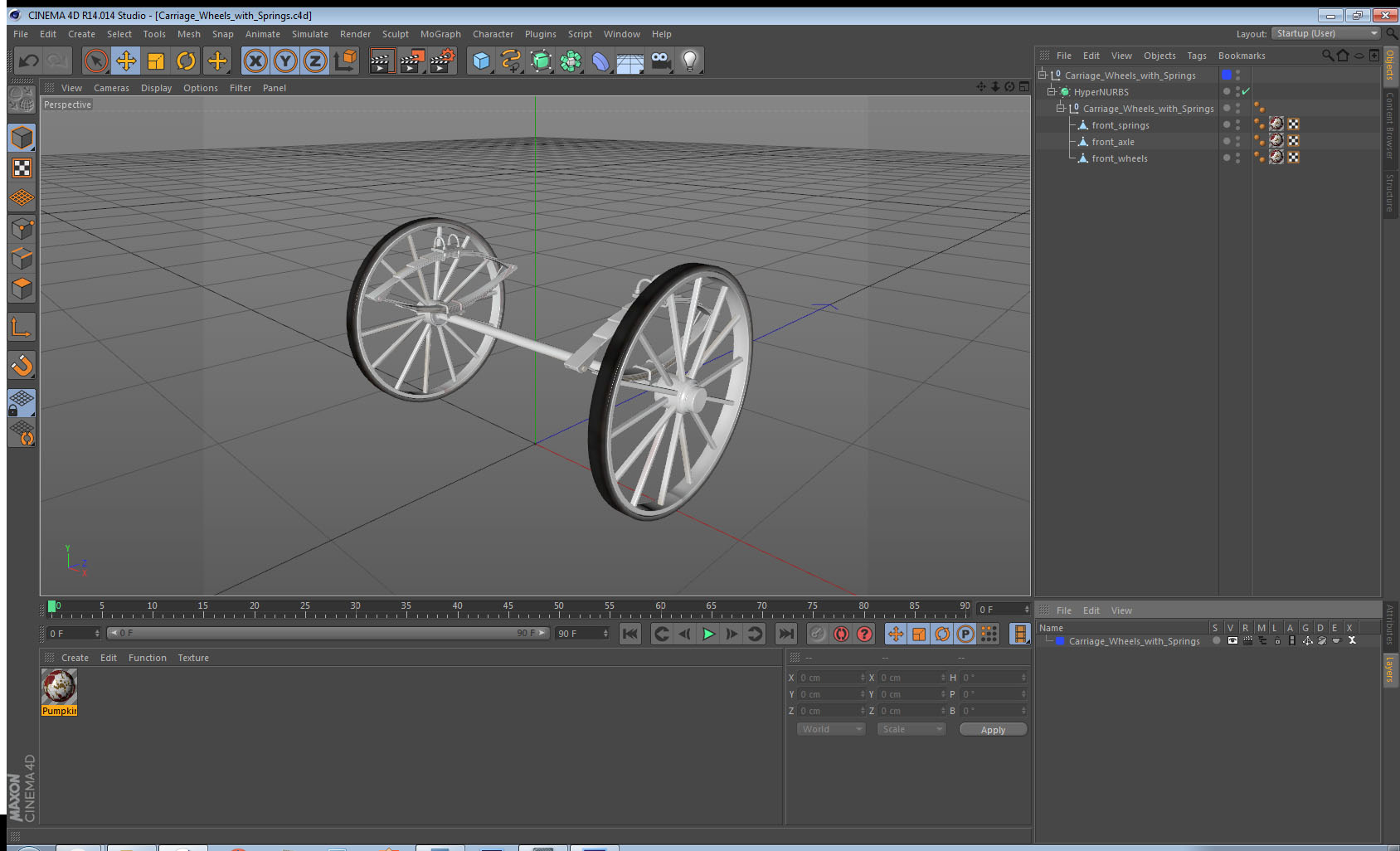 3D Carriage Wheels with Springs model