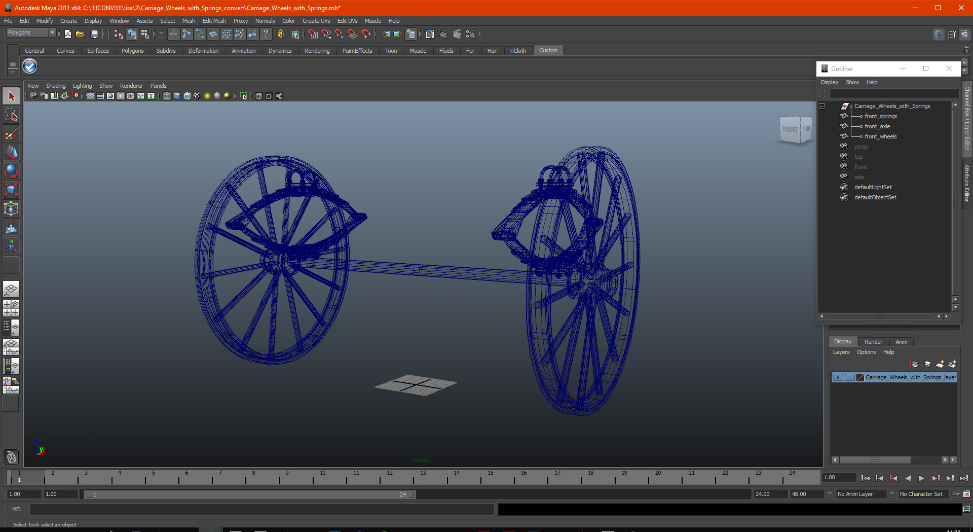 3D Carriage Wheels with Springs model