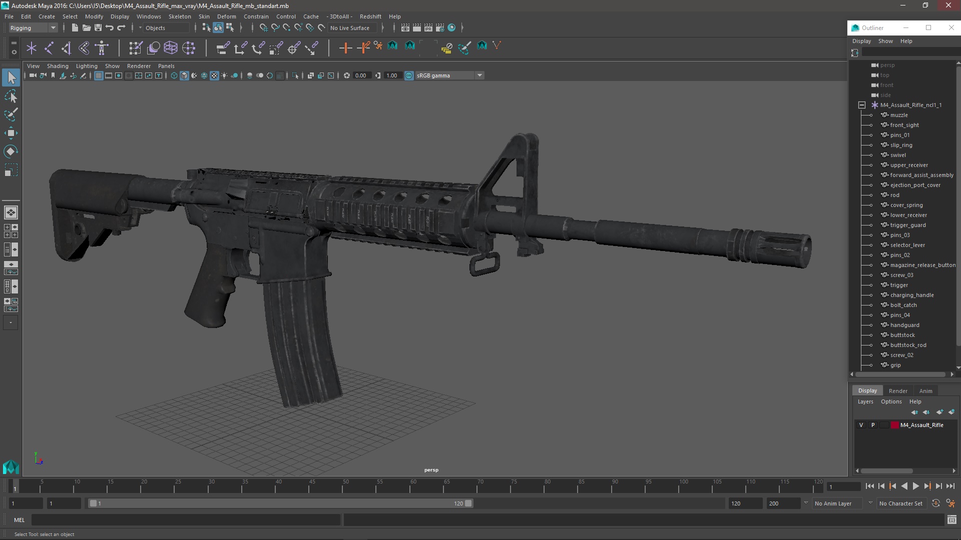 3D M4 Assault Rifle