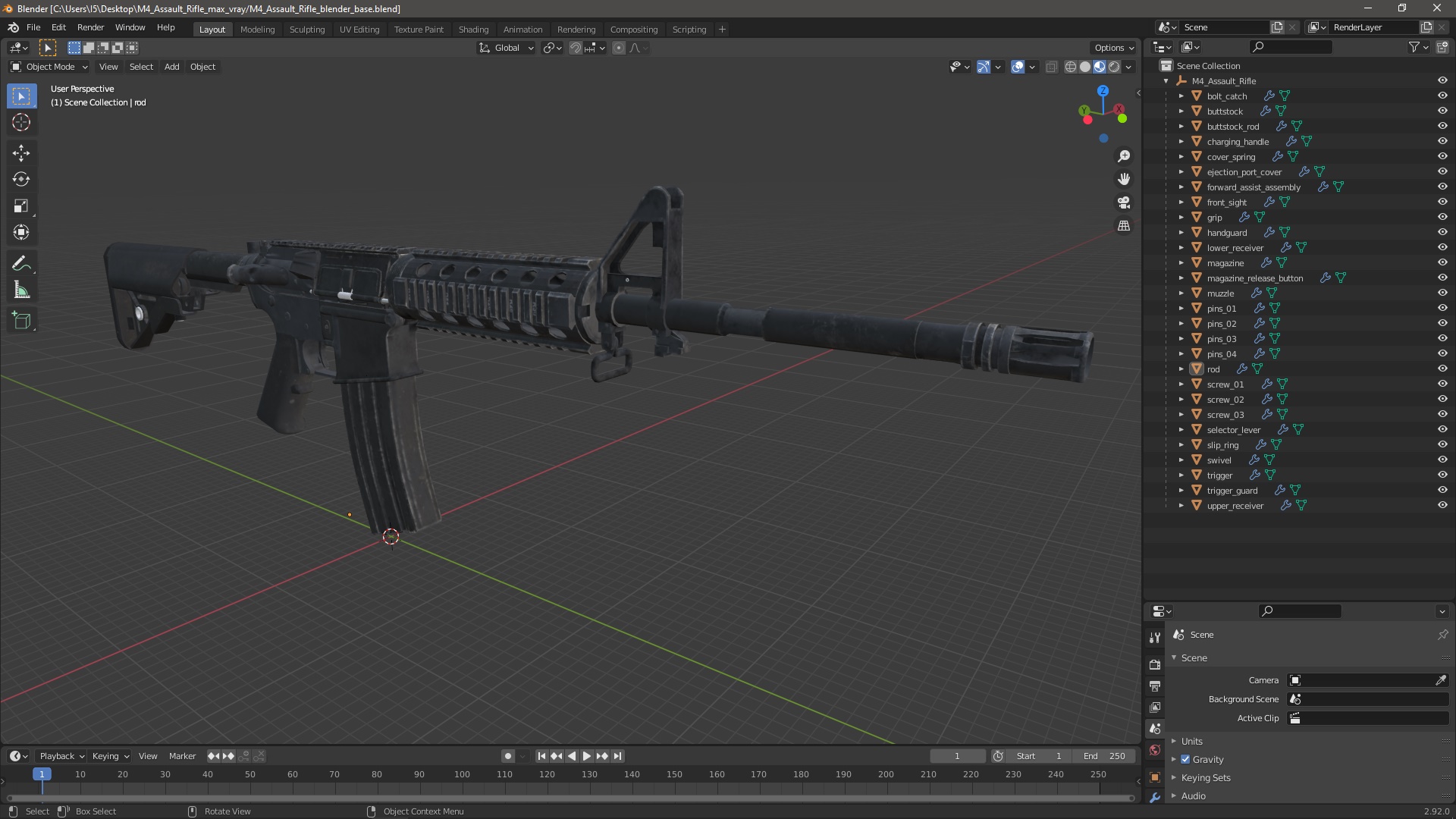 3D M4 Assault Rifle