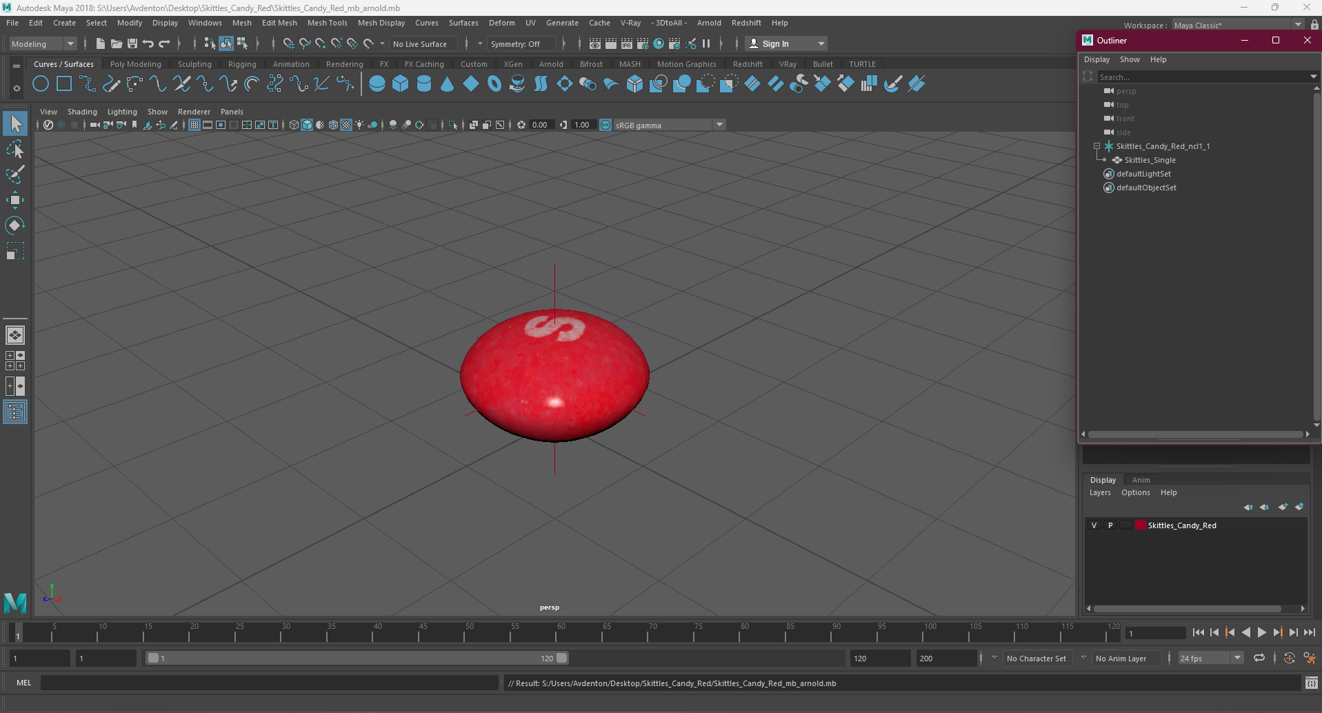 3D Skittles Candy Red model