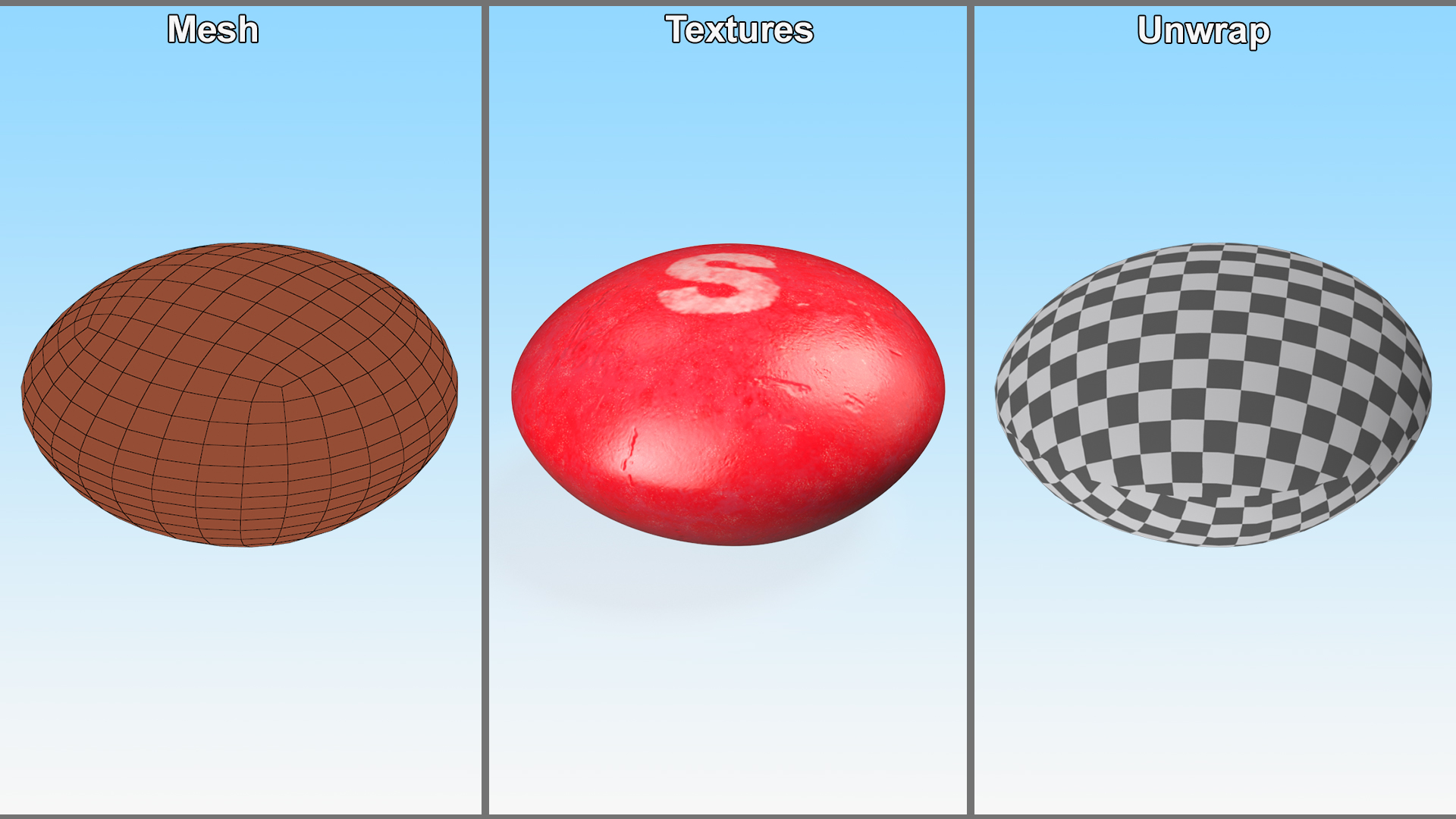 3D Skittles Candy Red model