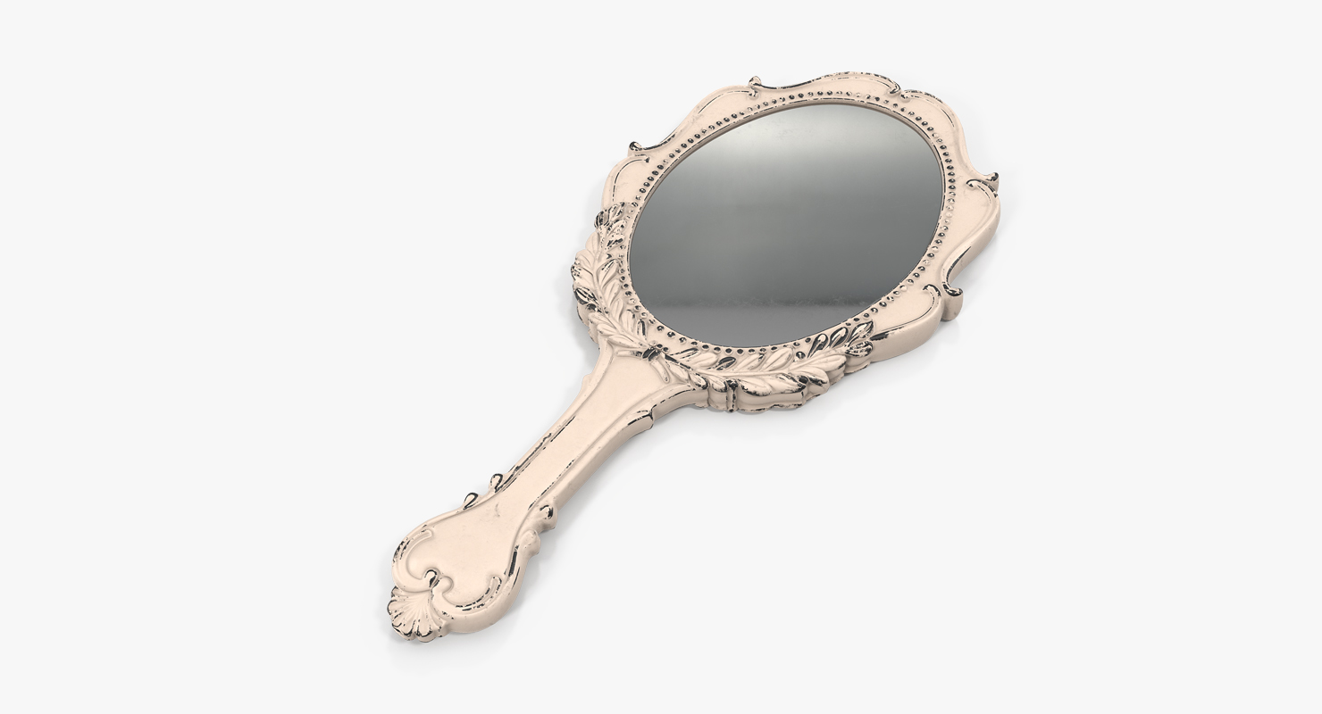 Retro Hand Held Mirror 3D