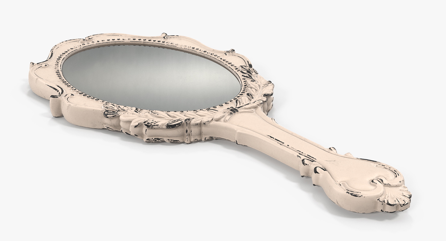 Retro Hand Held Mirror 3D