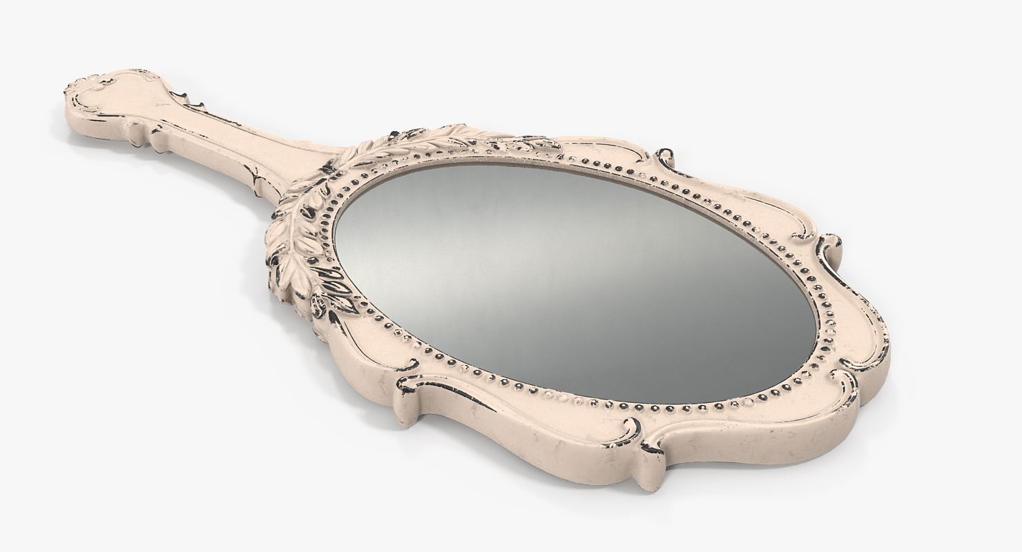 Retro Hand Held Mirror 3D