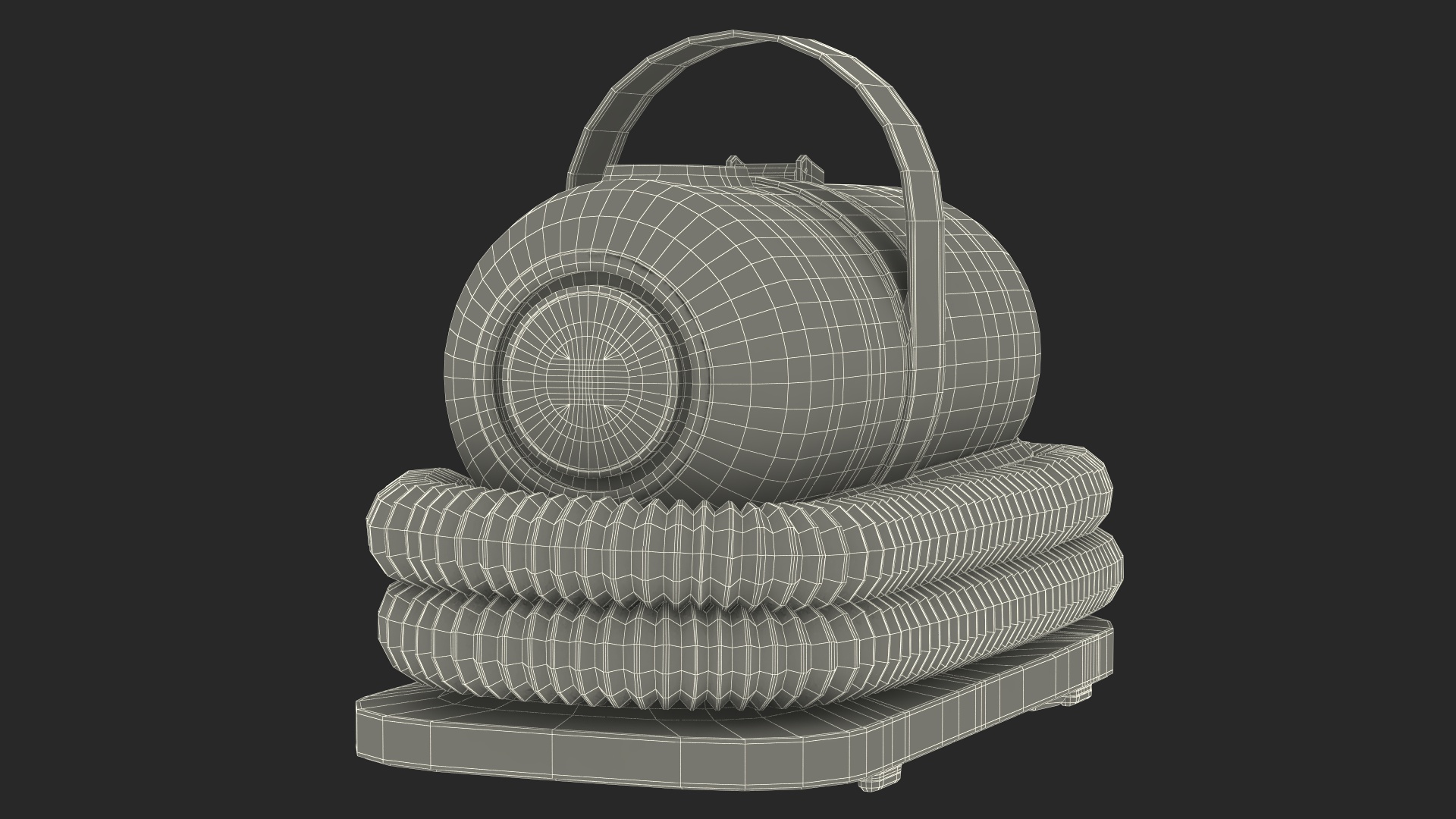 3D model Vacuum Pet Grooming Kit Folded Grey