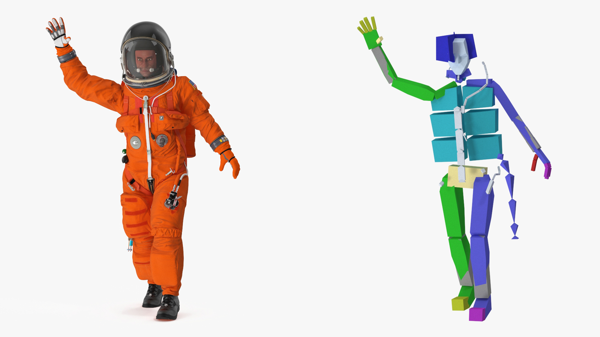 3D Space Shuttle Advanced Crew Escape Astronaut Rigged