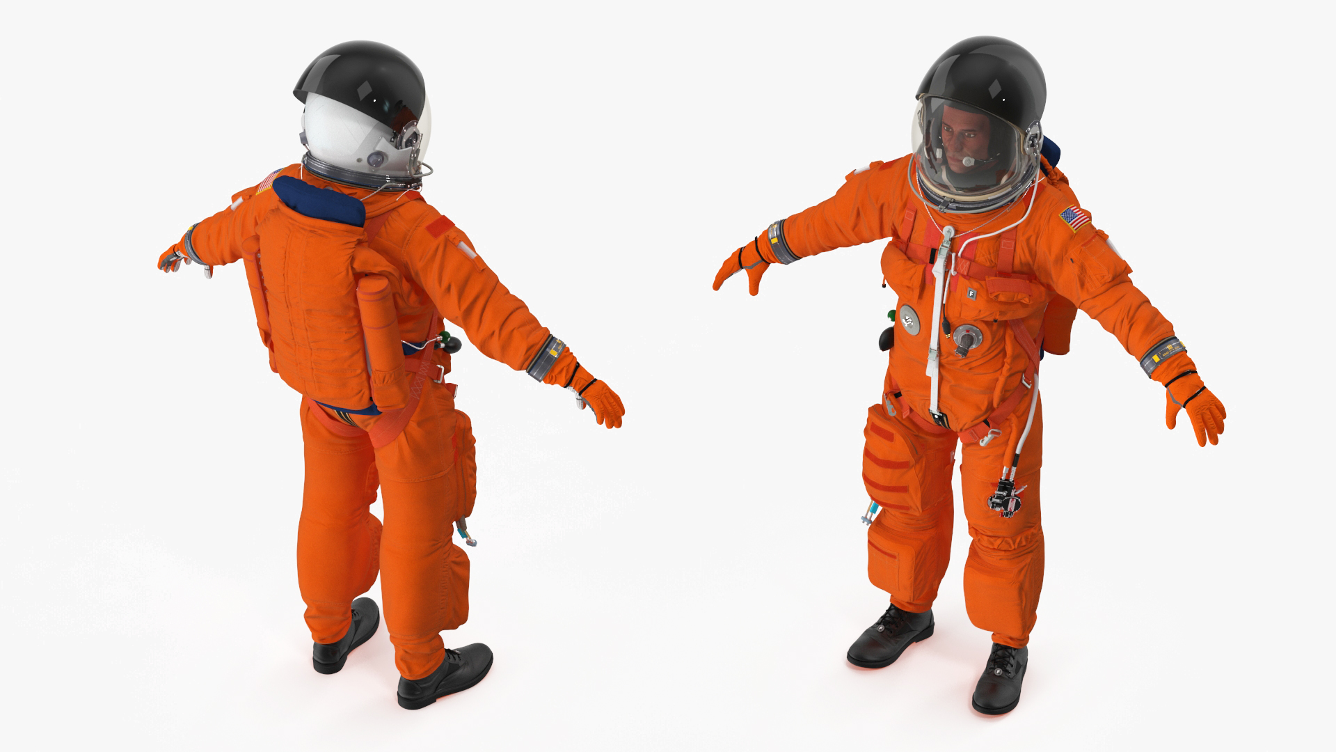 3D Space Shuttle Advanced Crew Escape Astronaut Rigged