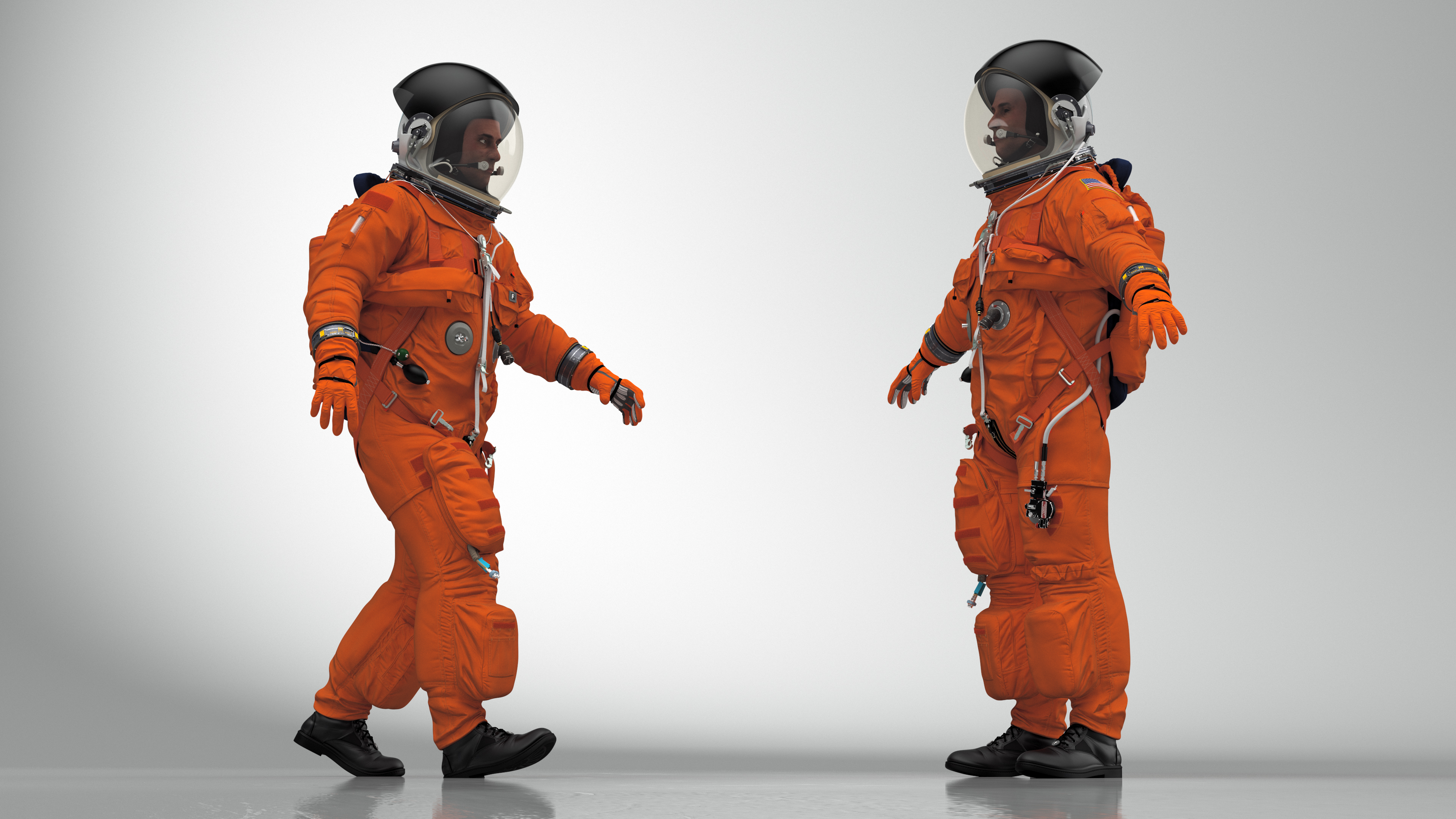 3D Space Shuttle Advanced Crew Escape Astronaut Rigged