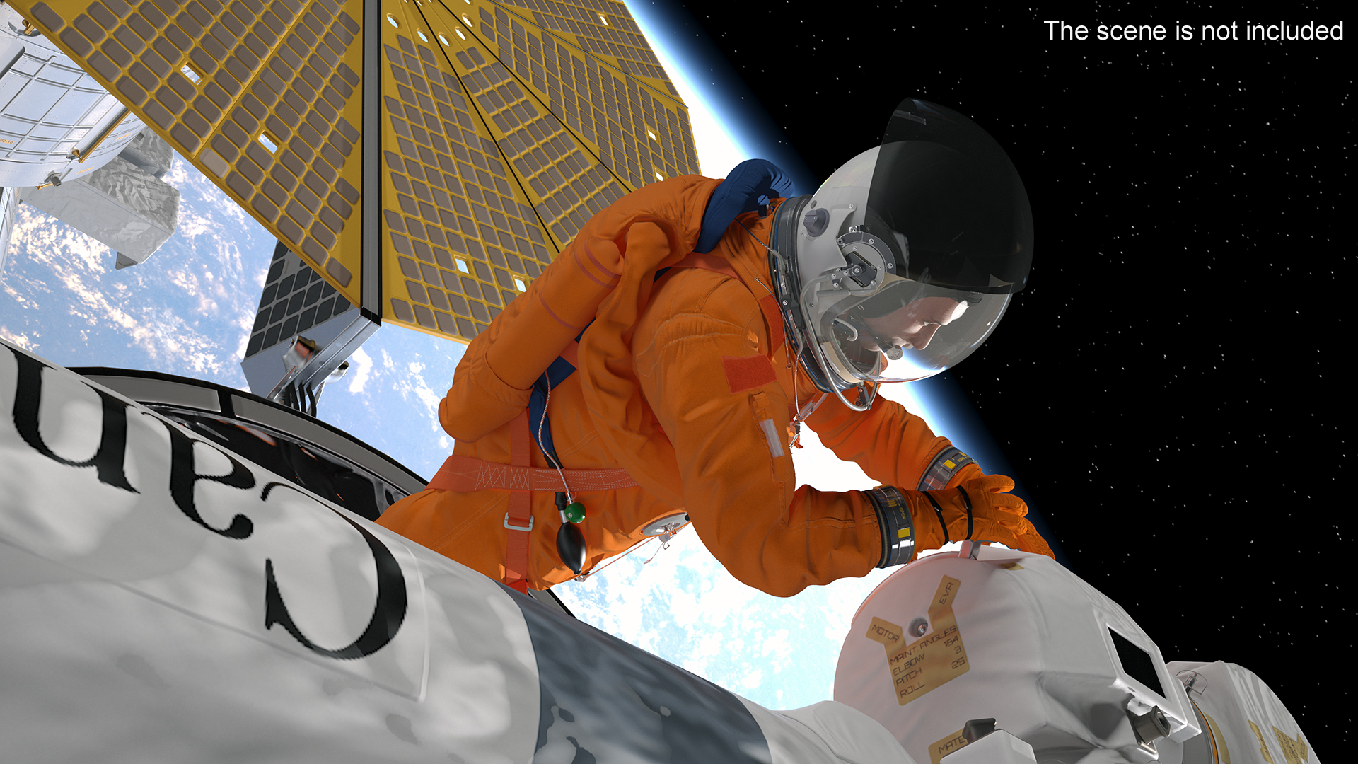 3D Space Shuttle Advanced Crew Escape Astronaut Rigged