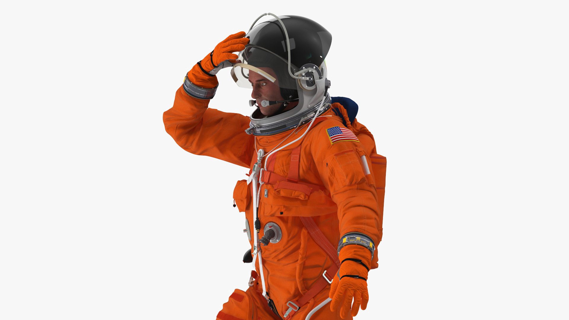 3D Space Shuttle Advanced Crew Escape Astronaut Rigged