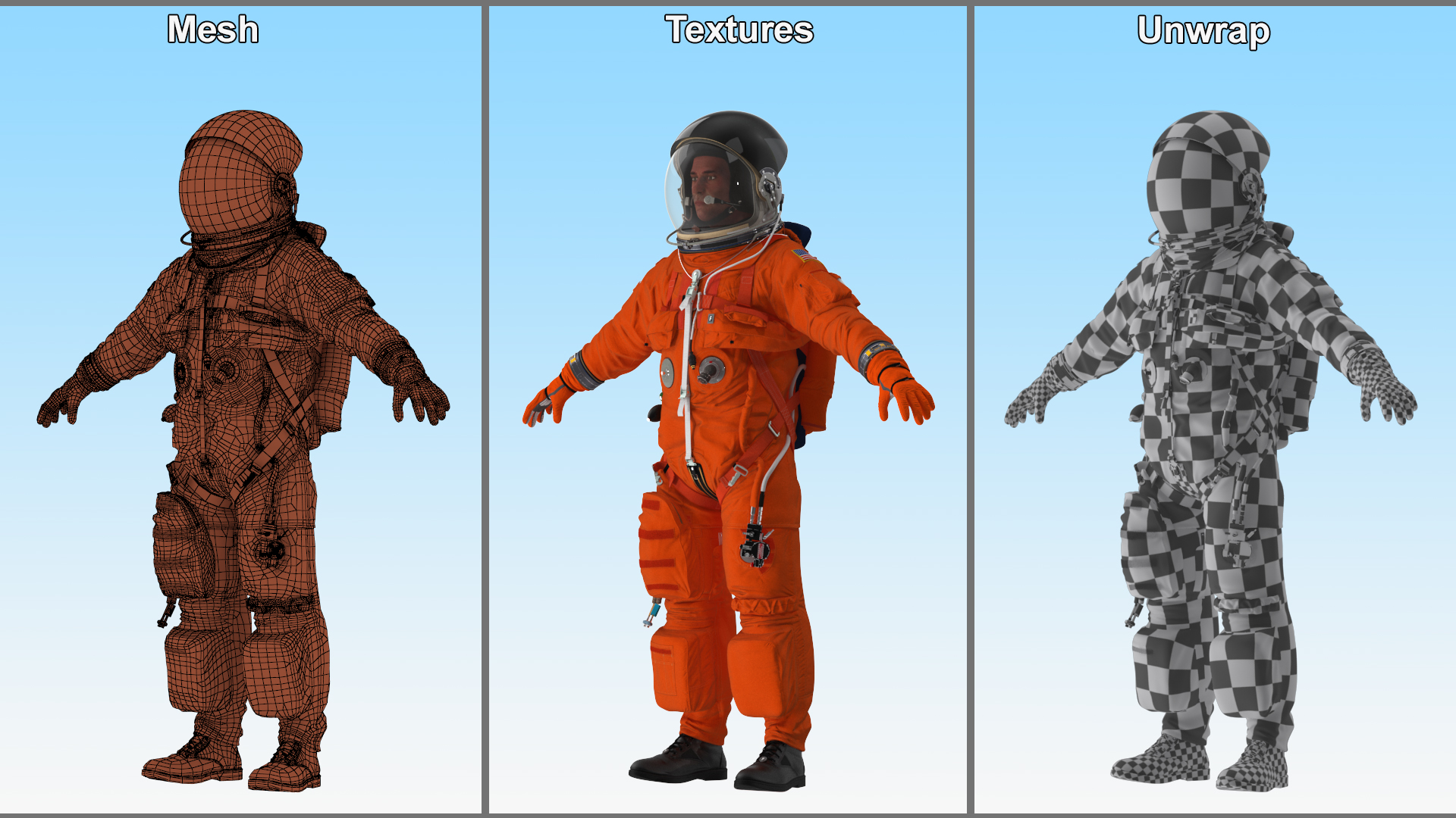 3D Space Shuttle Advanced Crew Escape Astronaut Rigged