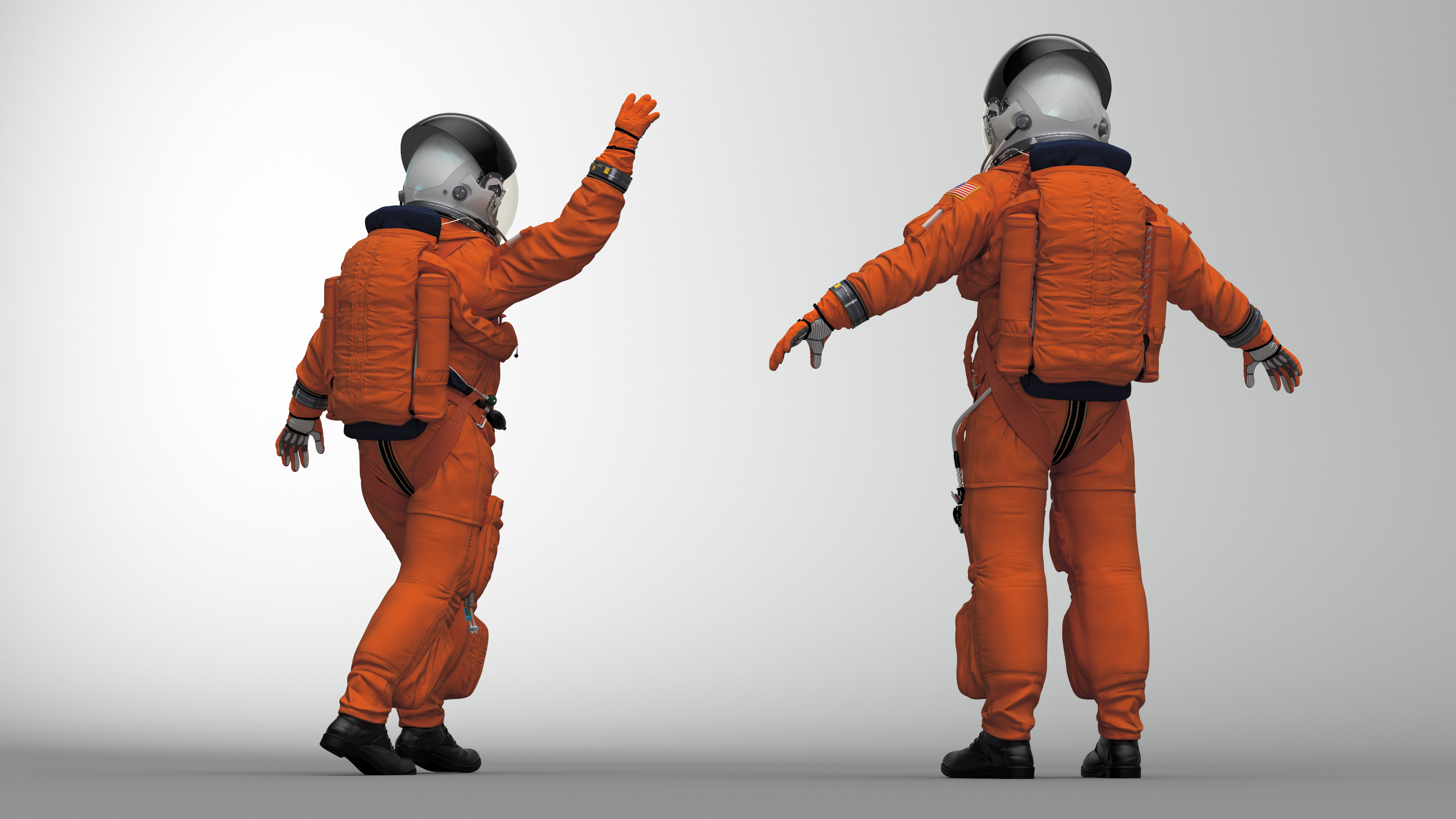 3D Space Shuttle Advanced Crew Escape Astronaut Rigged