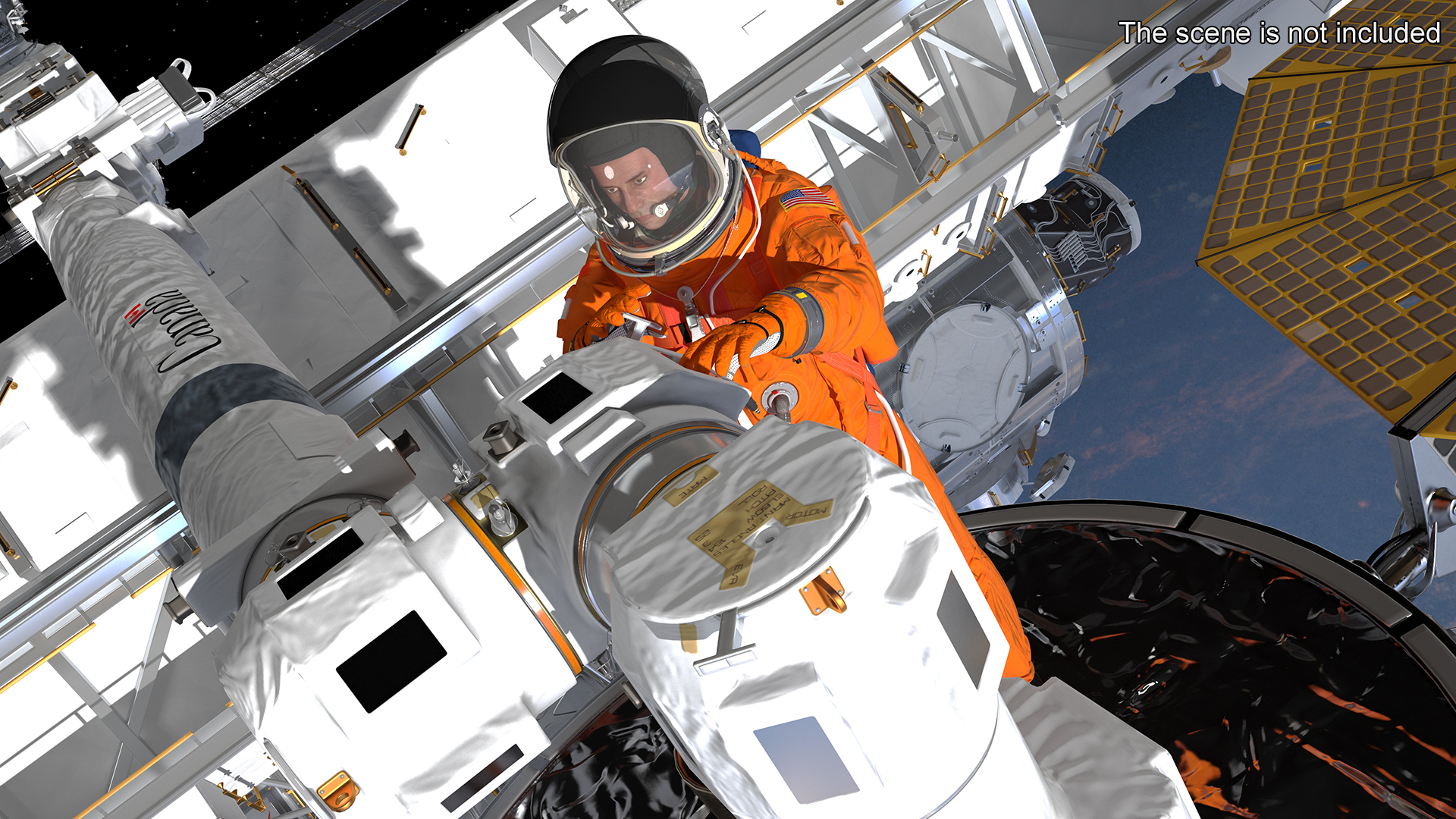 3D Space Shuttle Advanced Crew Escape Astronaut Rigged