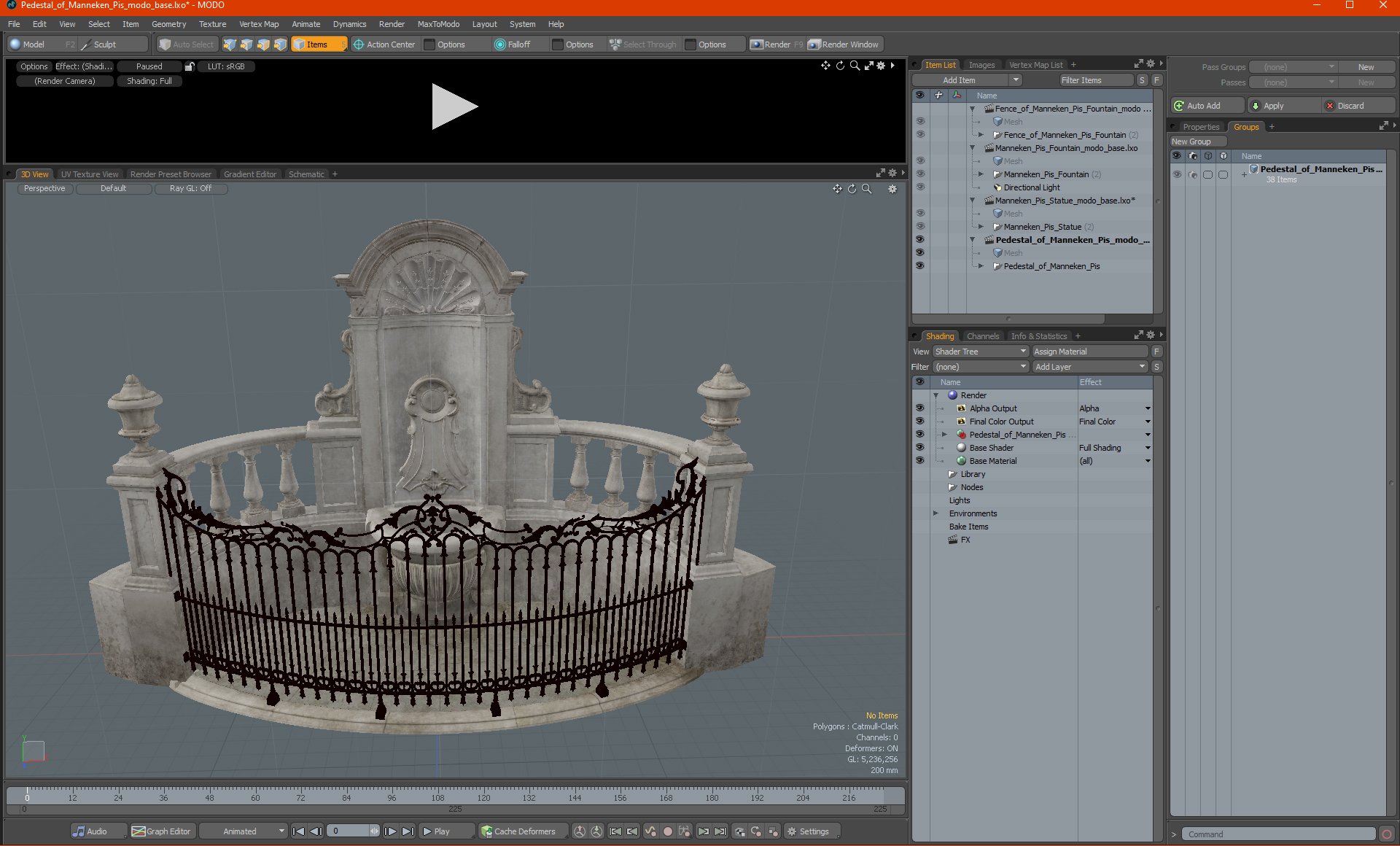Pedestal of Manneken Pis 3D model