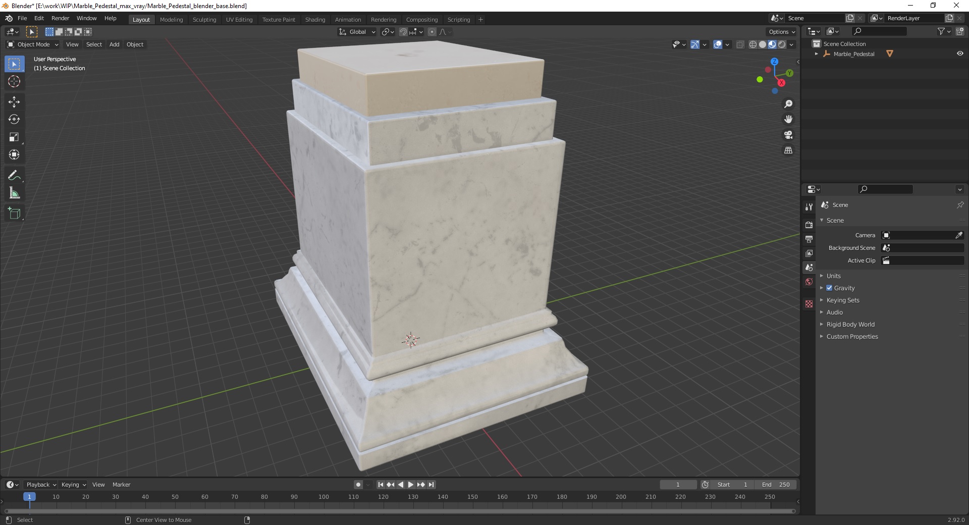 3D Marble Pedestal for 3D Print model
