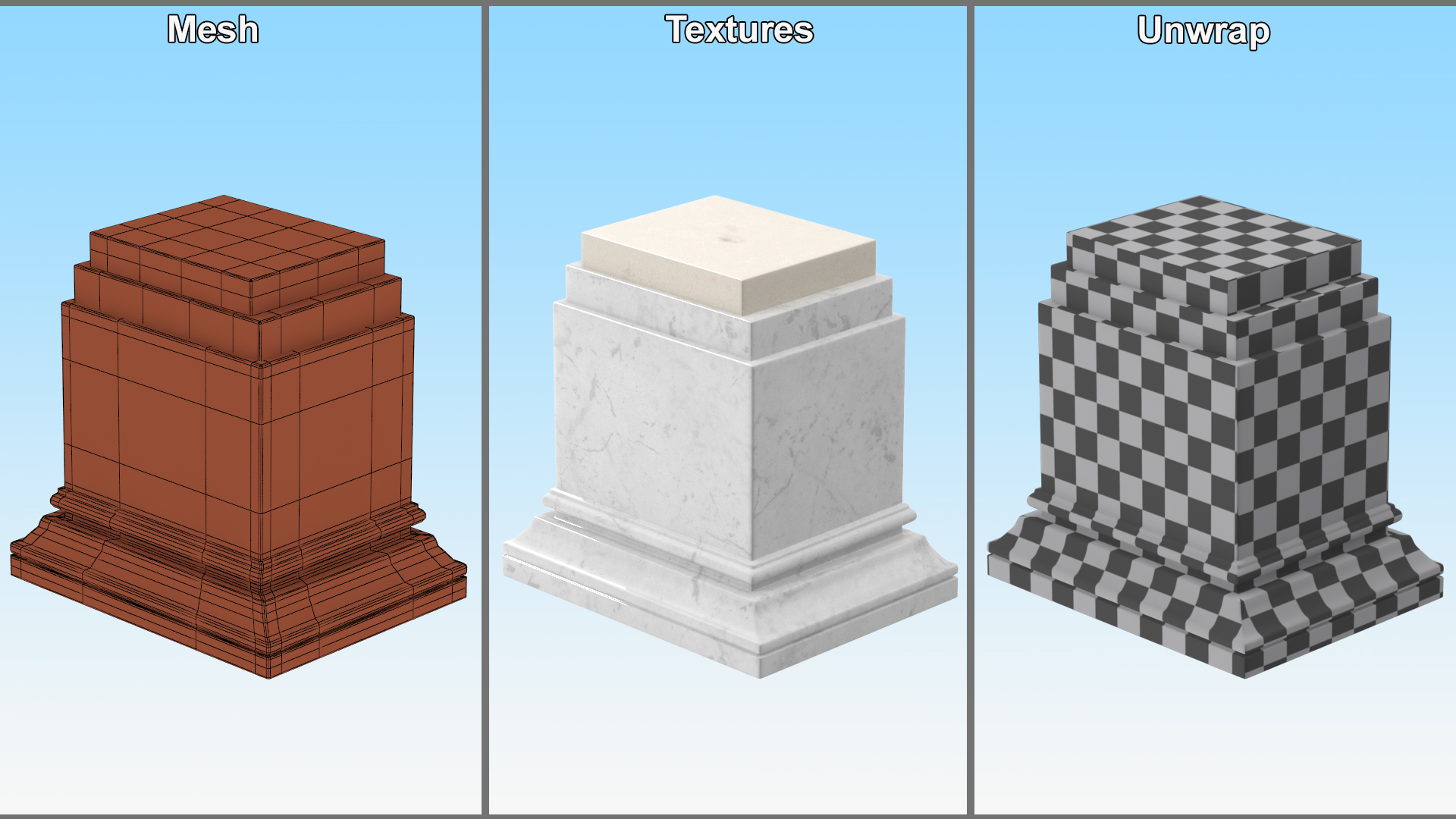 3D Marble Pedestal for 3D Print model