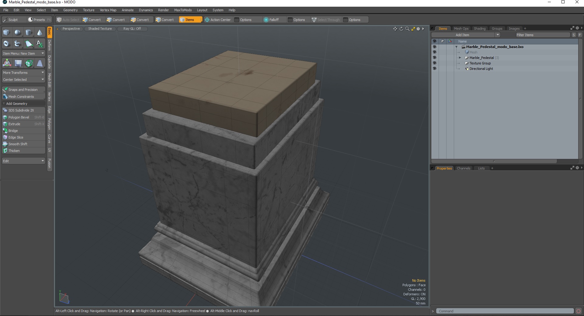 3D Marble Pedestal for 3D Print model