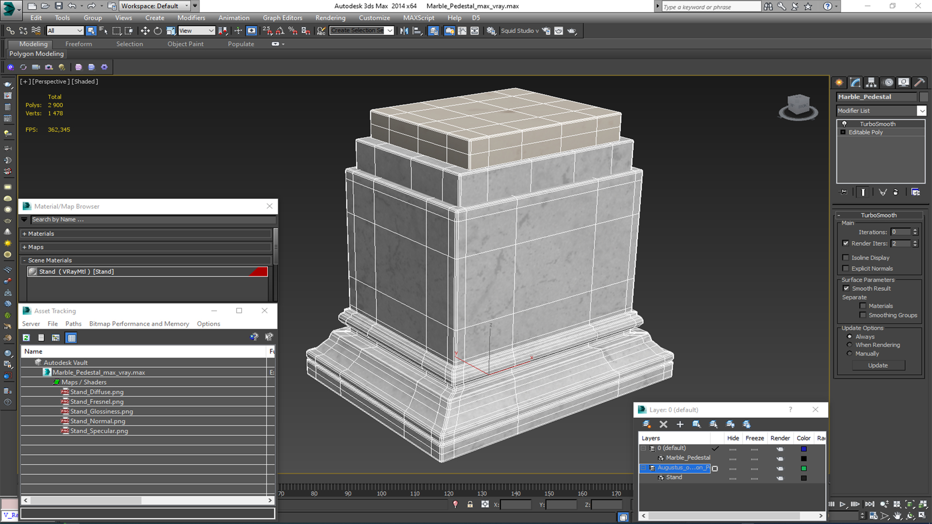 3D Marble Pedestal for 3D Print model