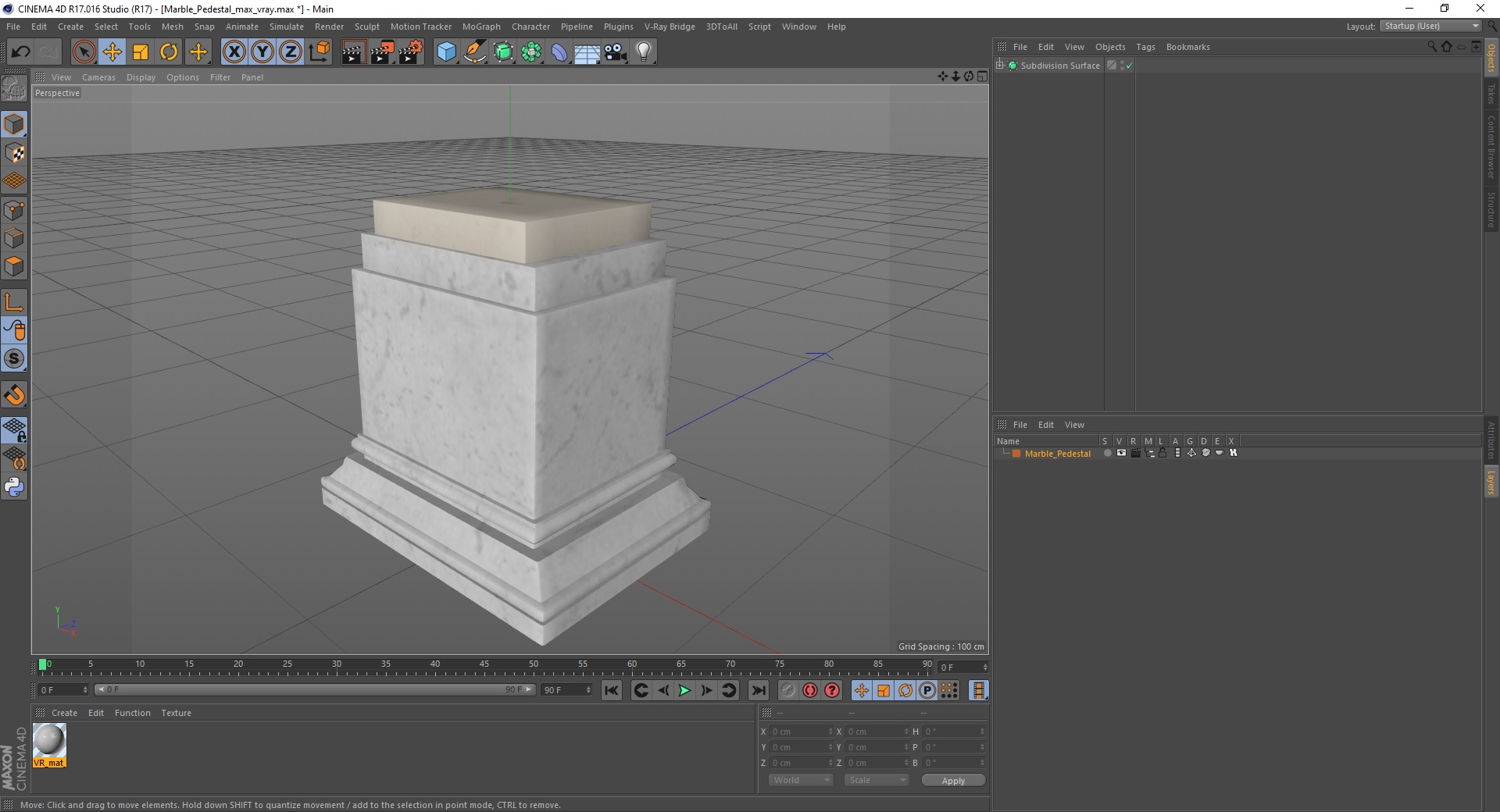 3D Marble Pedestal for 3D Print model