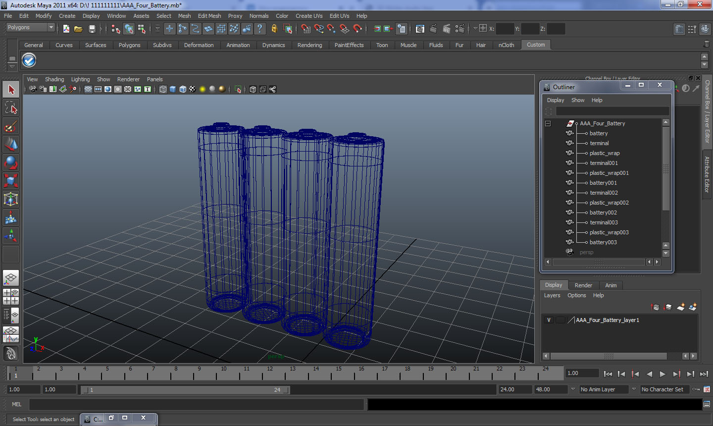 3D AAA Four Battery
