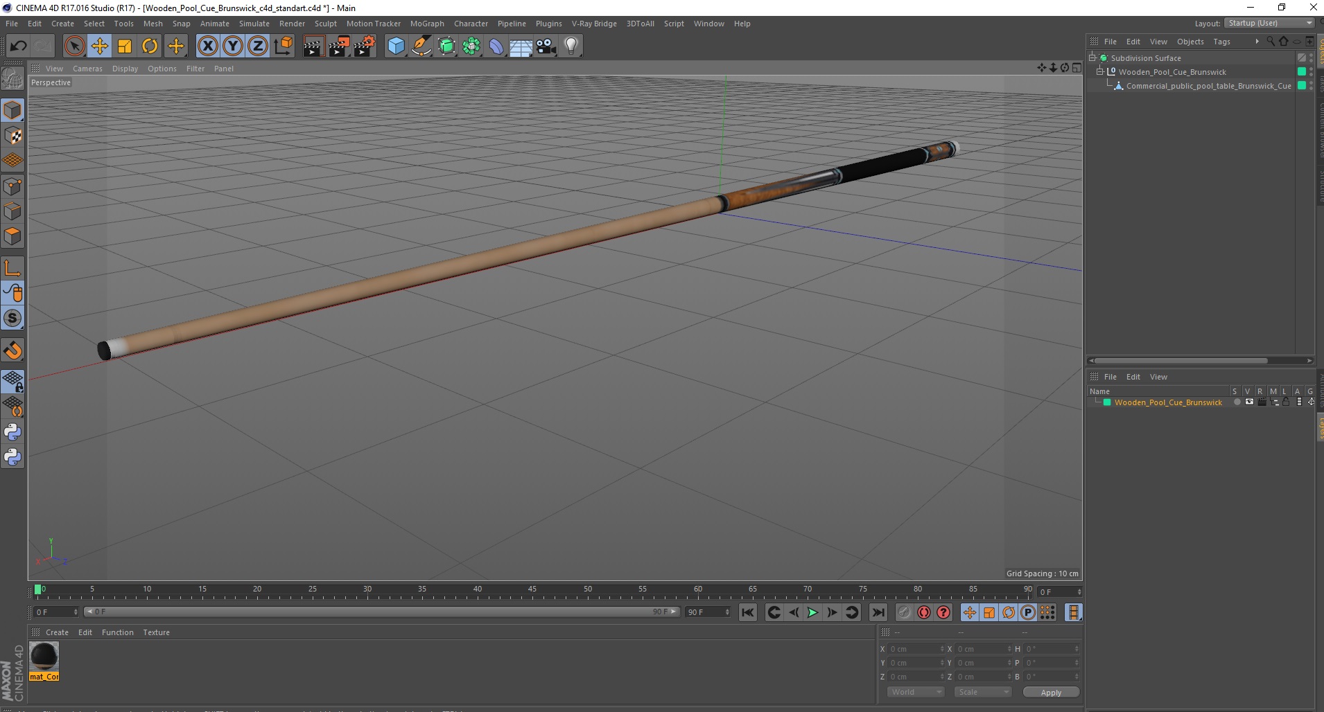 3D model Wooden Pool Cue Brunswick