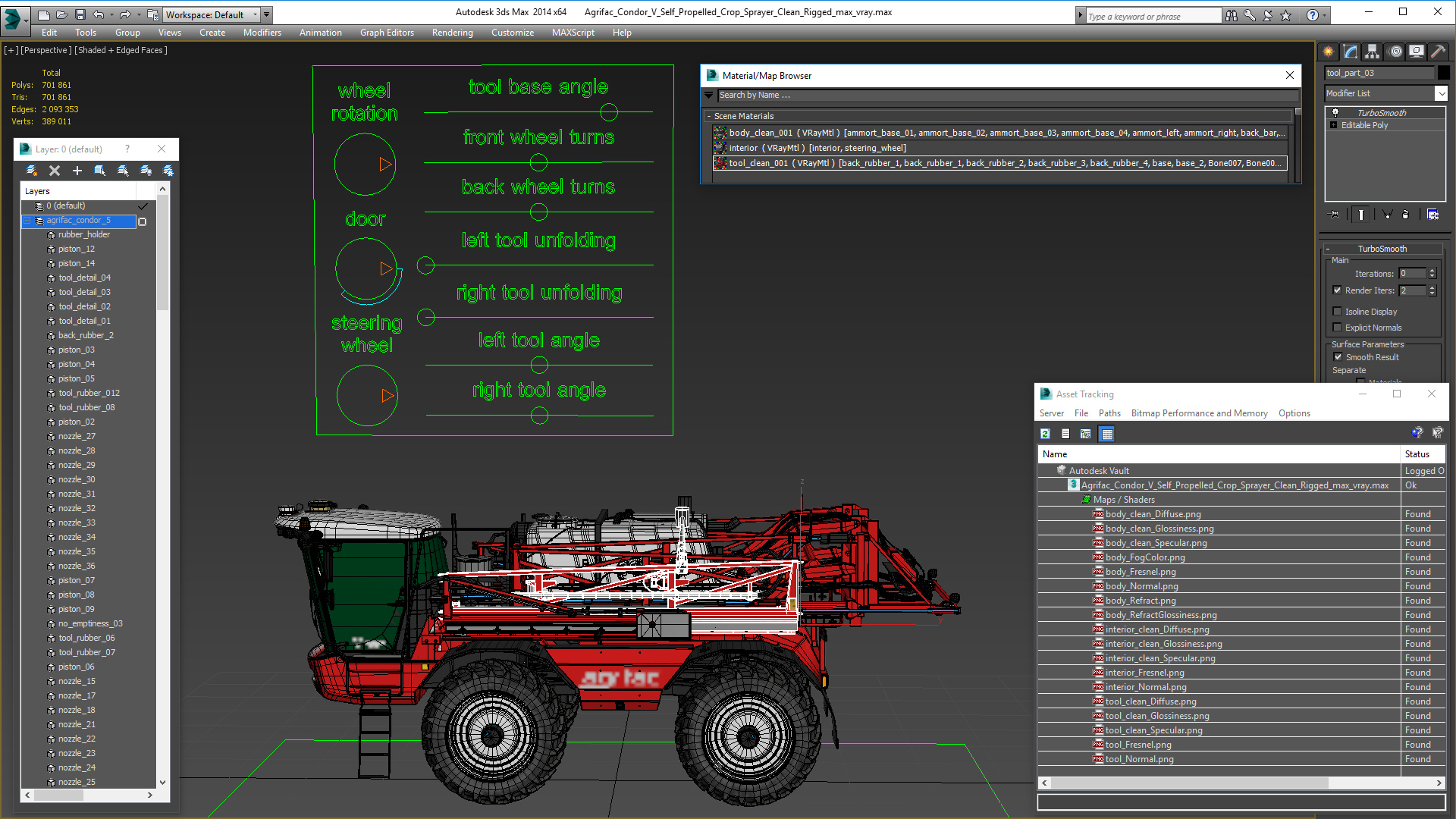 Agrifac Condor V Self Propelled Crop Sprayer Clean Rigged 3D