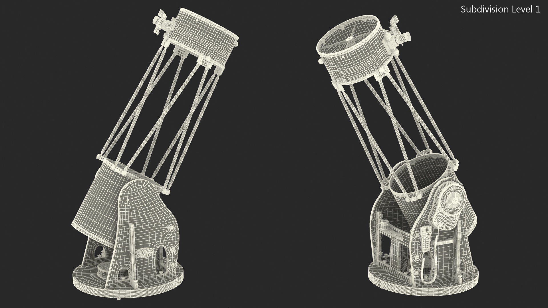 Truss Tube Dobsonian Telescope Rigged 3D