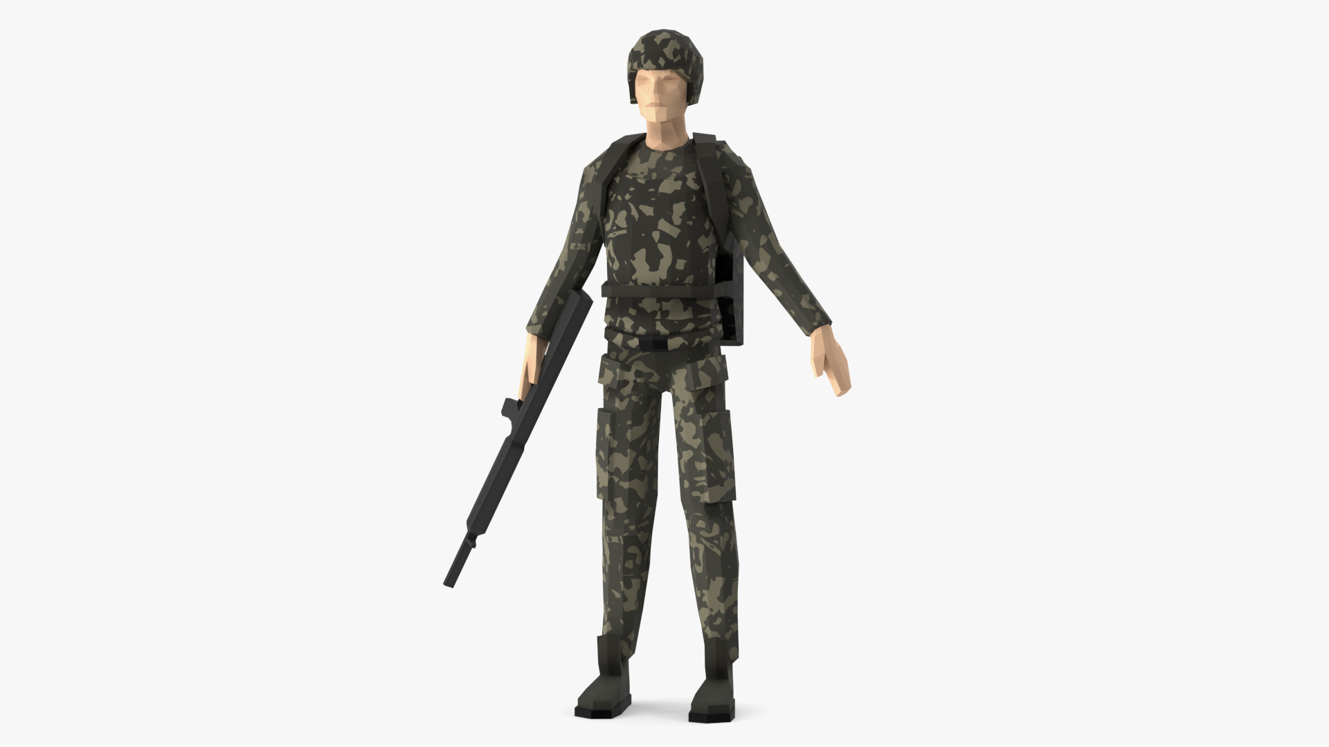 3D Low Poly Soldier