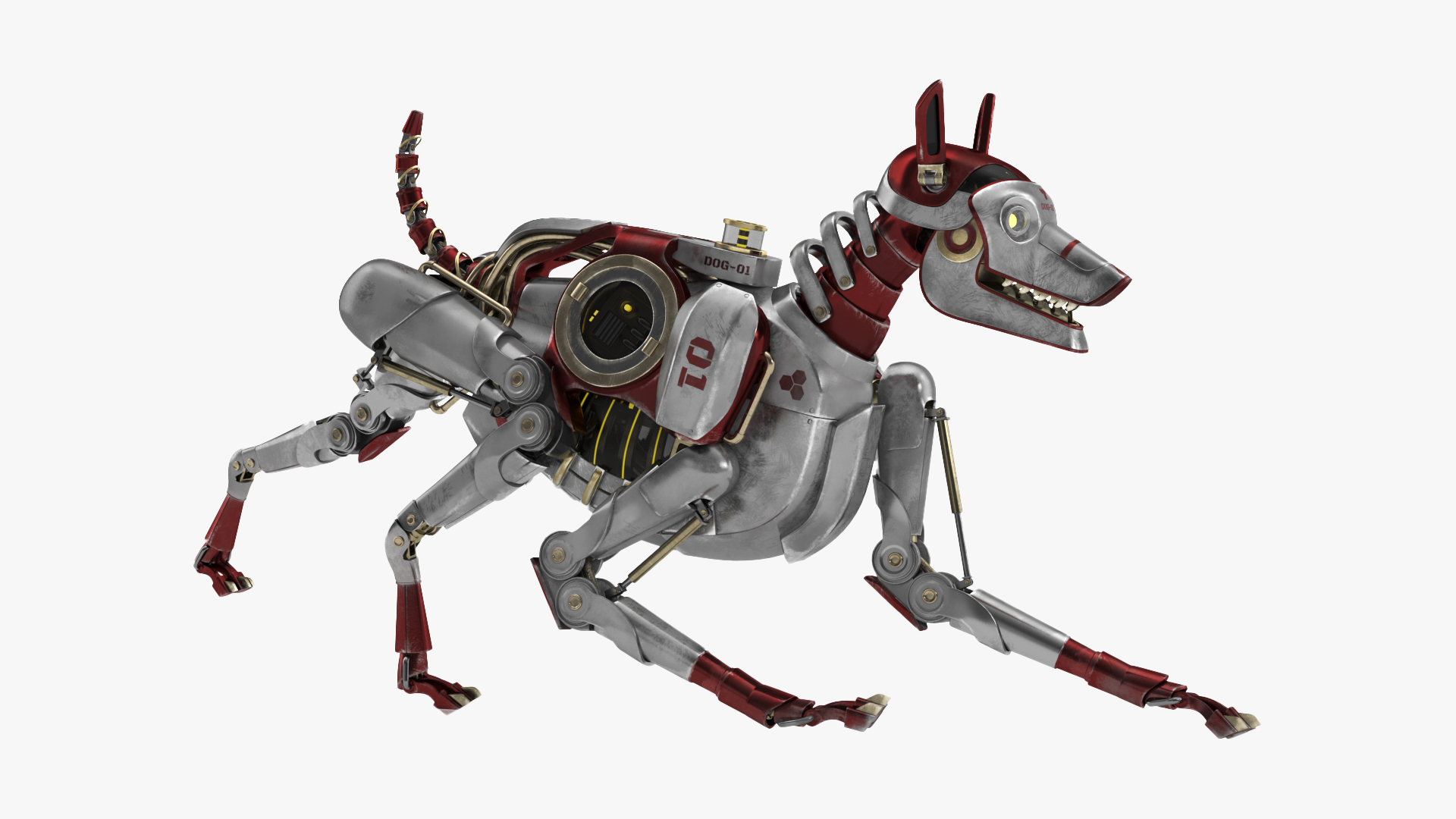 3D Futuristic Robotic Dog Concept Rigged for Maya