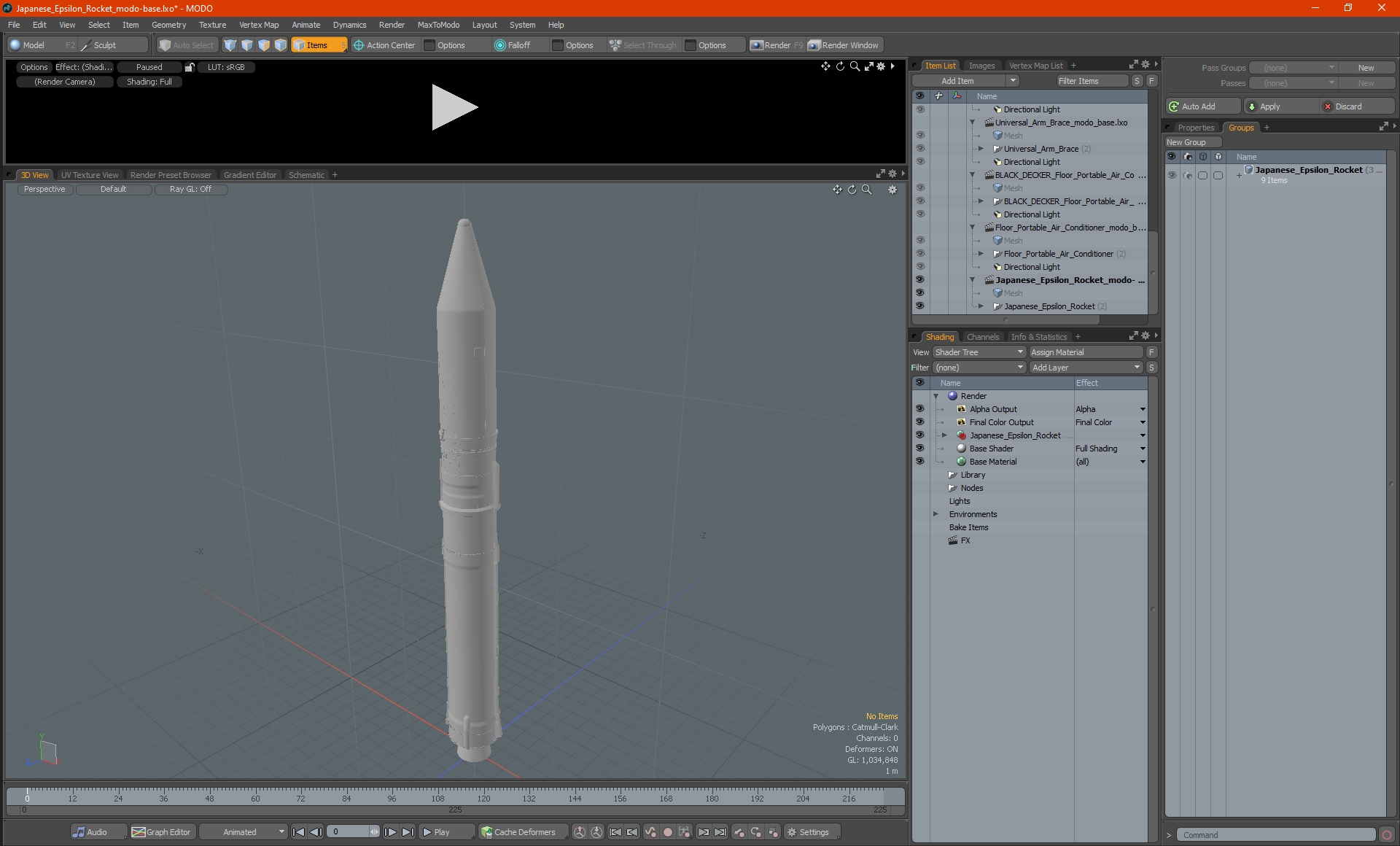 3D Japanese Epsilon Rocket model