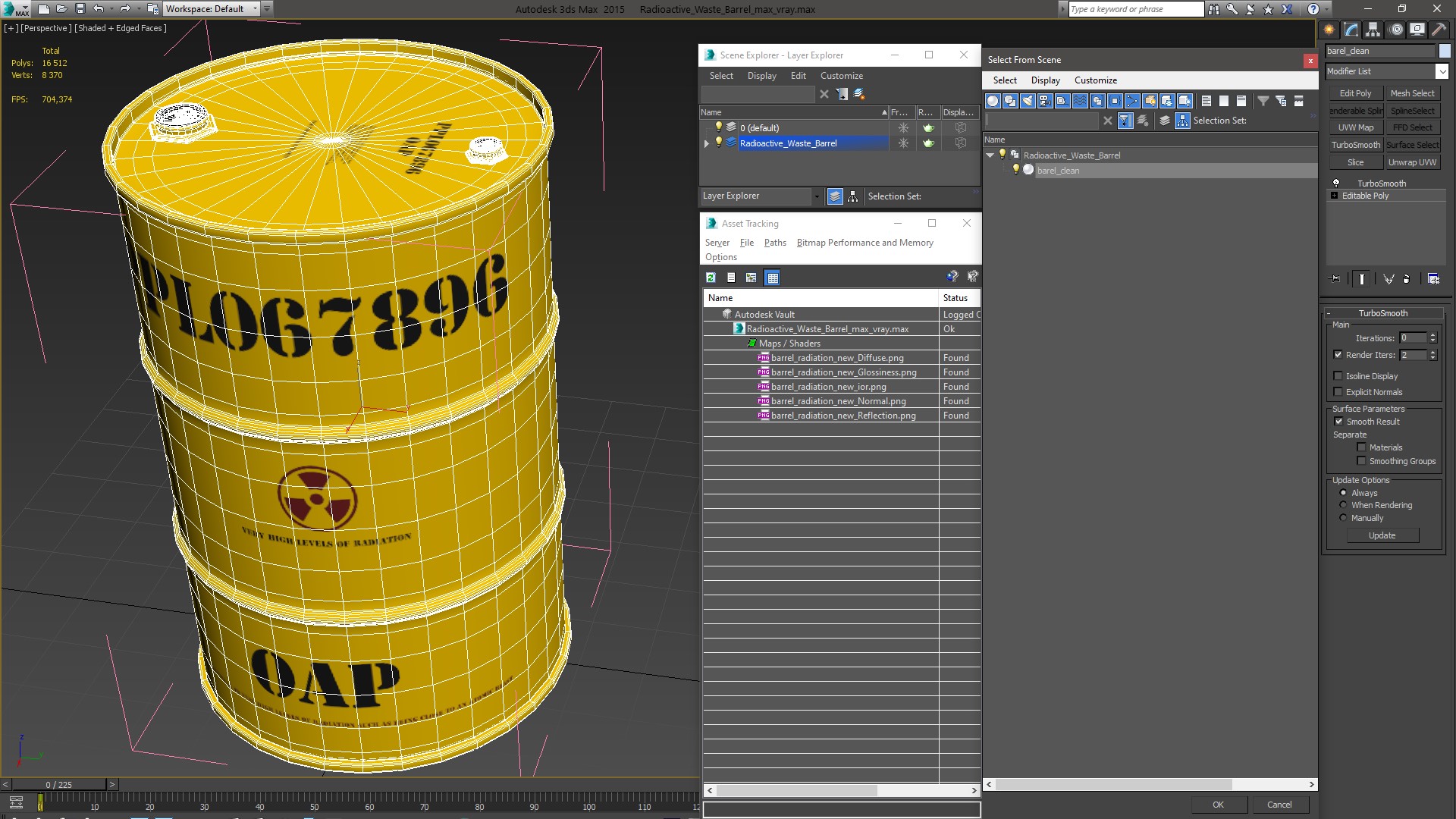 Radioactive Waste Barrel 3D model