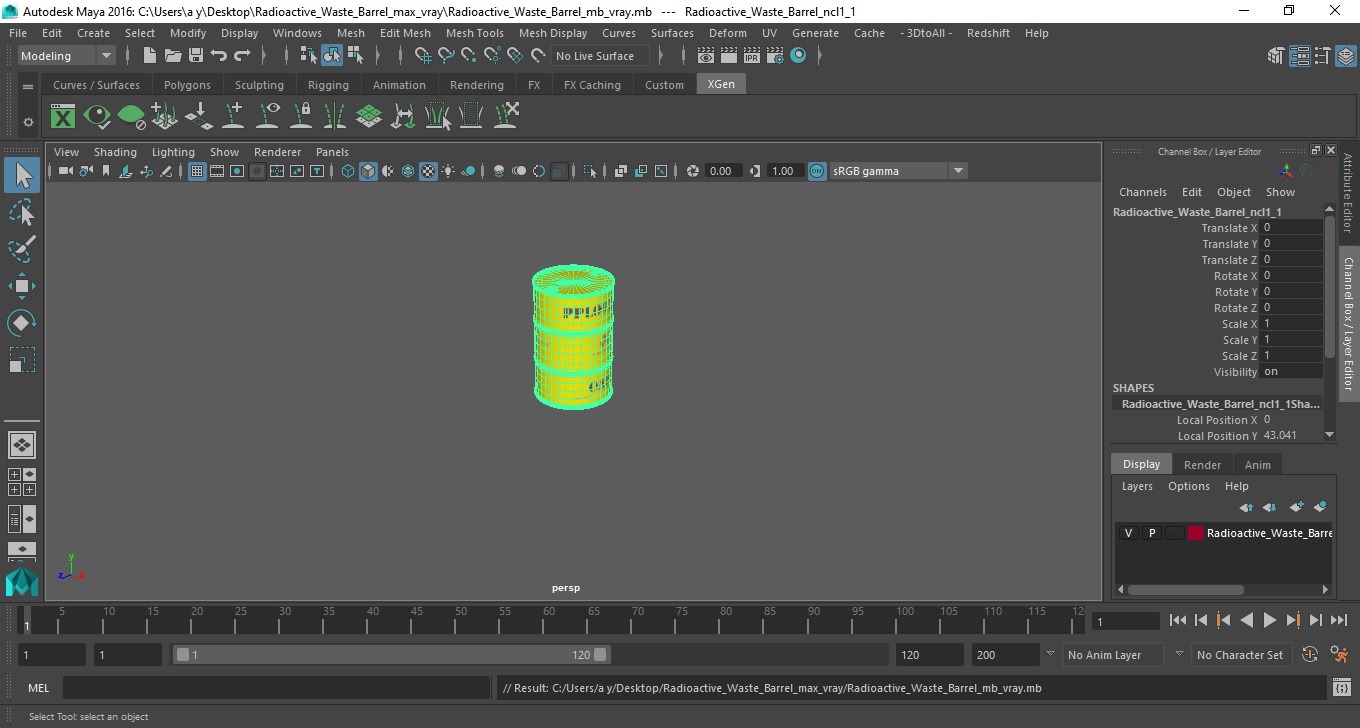 Radioactive Waste Barrel 3D model