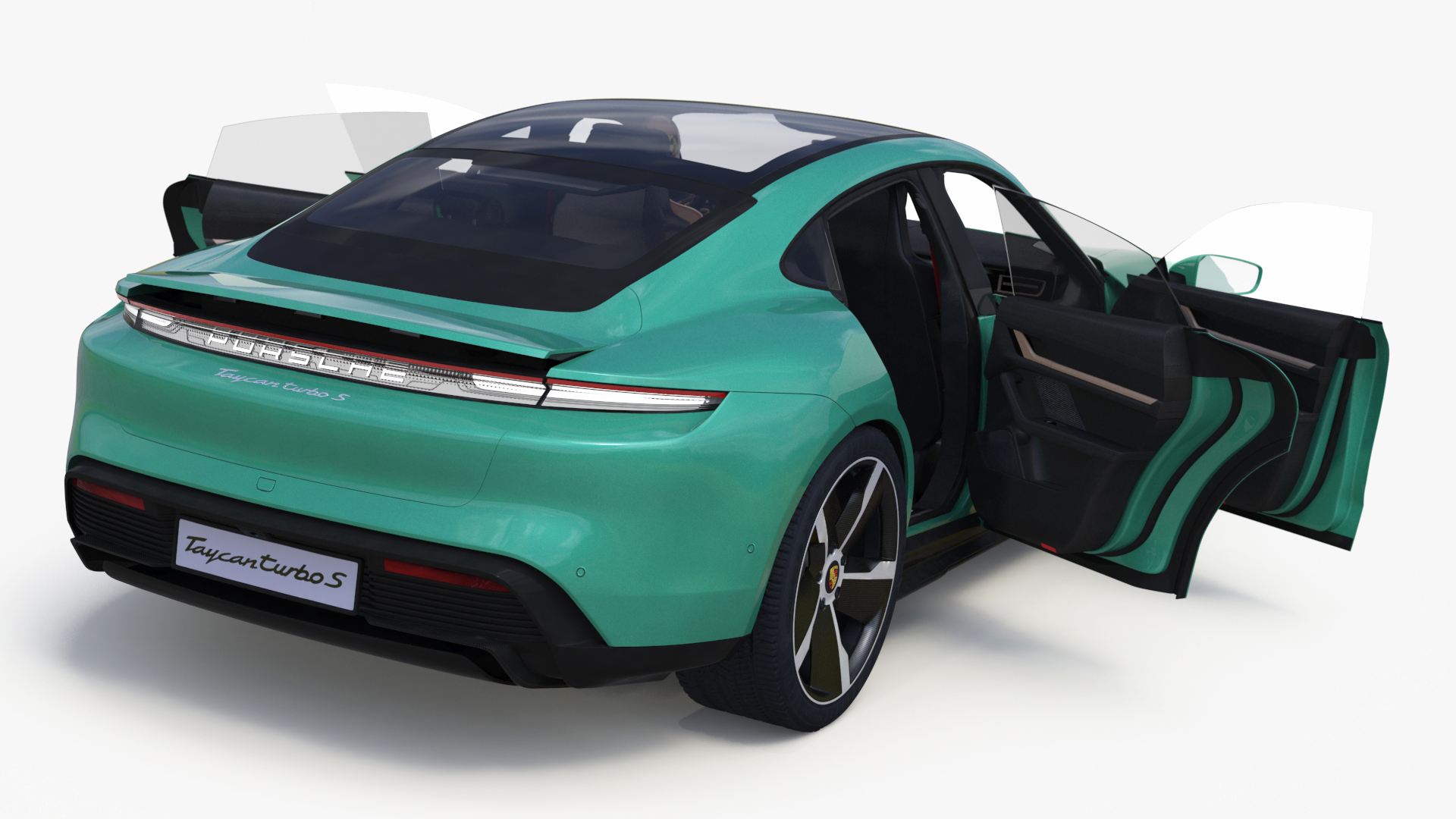 Electric Car Porsche Taycan with Crash Test Dummy 3D model