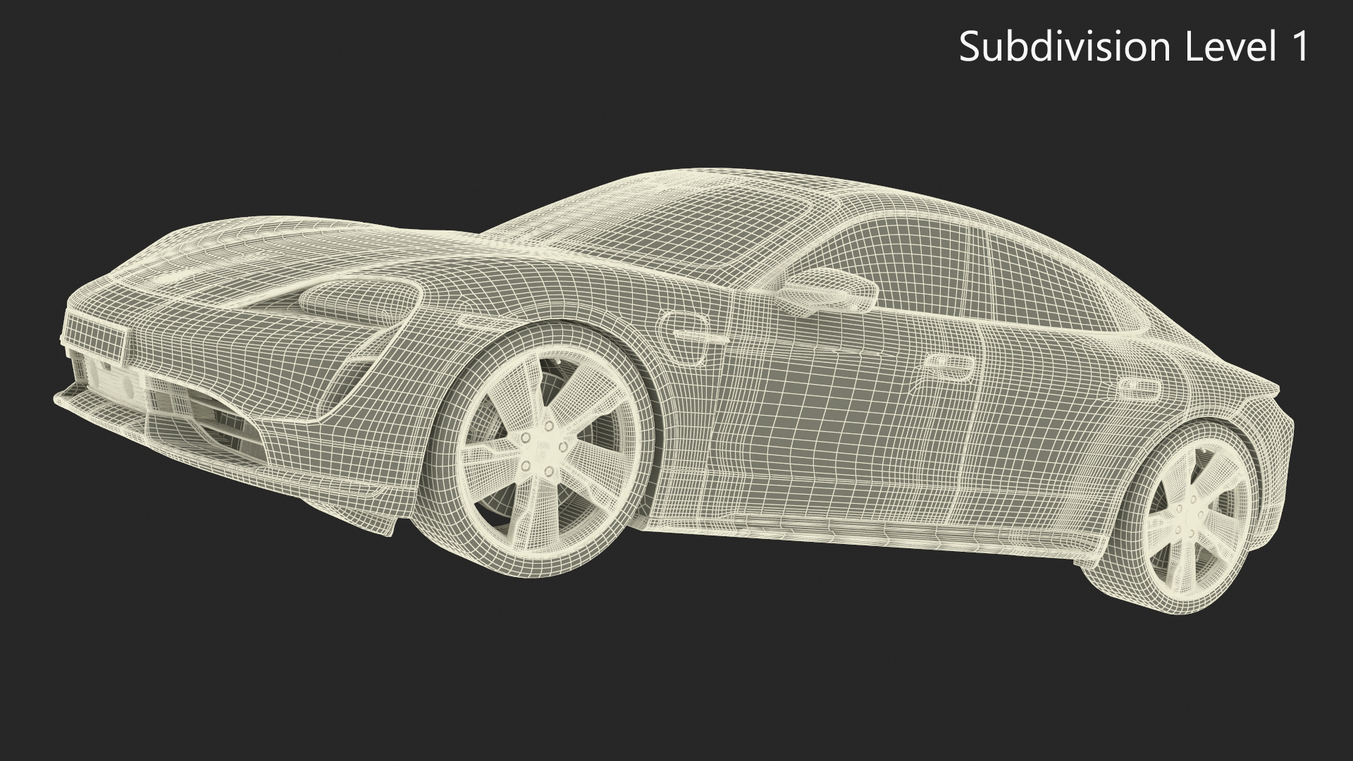 Electric Car Porsche Taycan with Crash Test Dummy 3D model