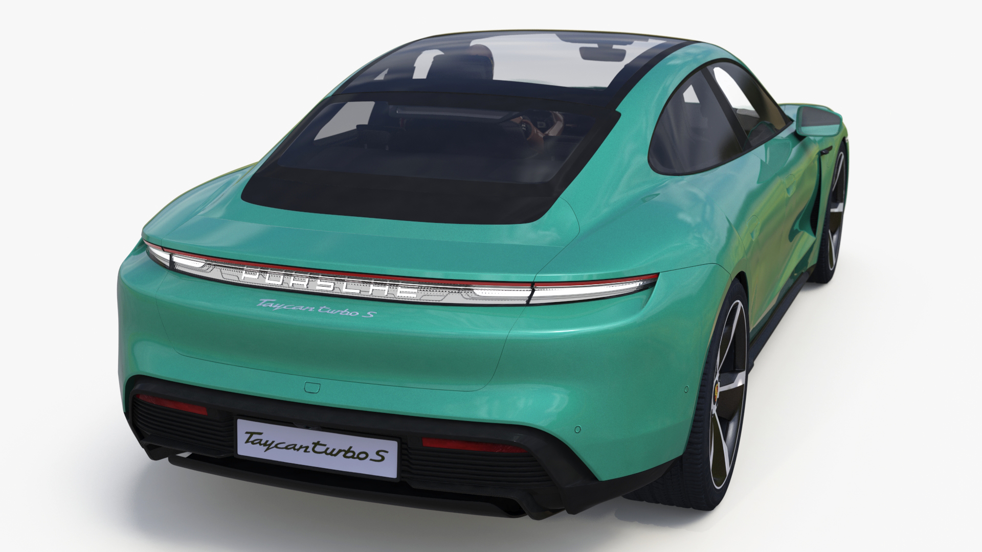 Electric Car Porsche Taycan with Crash Test Dummy 3D model