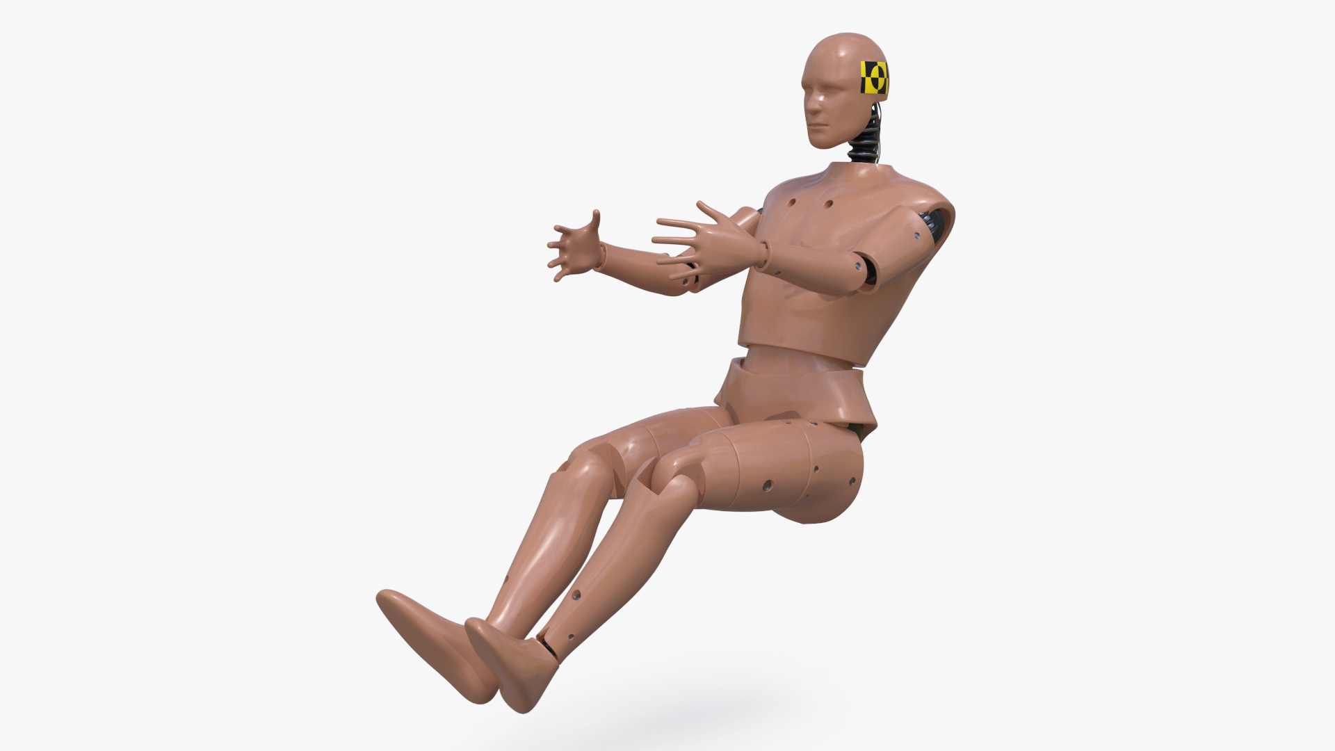 Electric Car Porsche Taycan with Crash Test Dummy 3D model