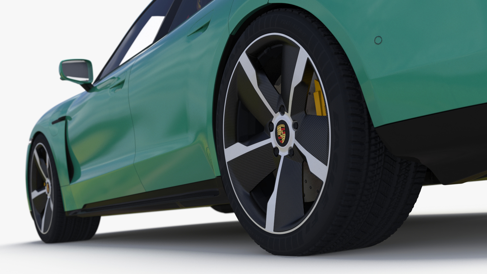 Electric Car Porsche Taycan with Crash Test Dummy 3D model