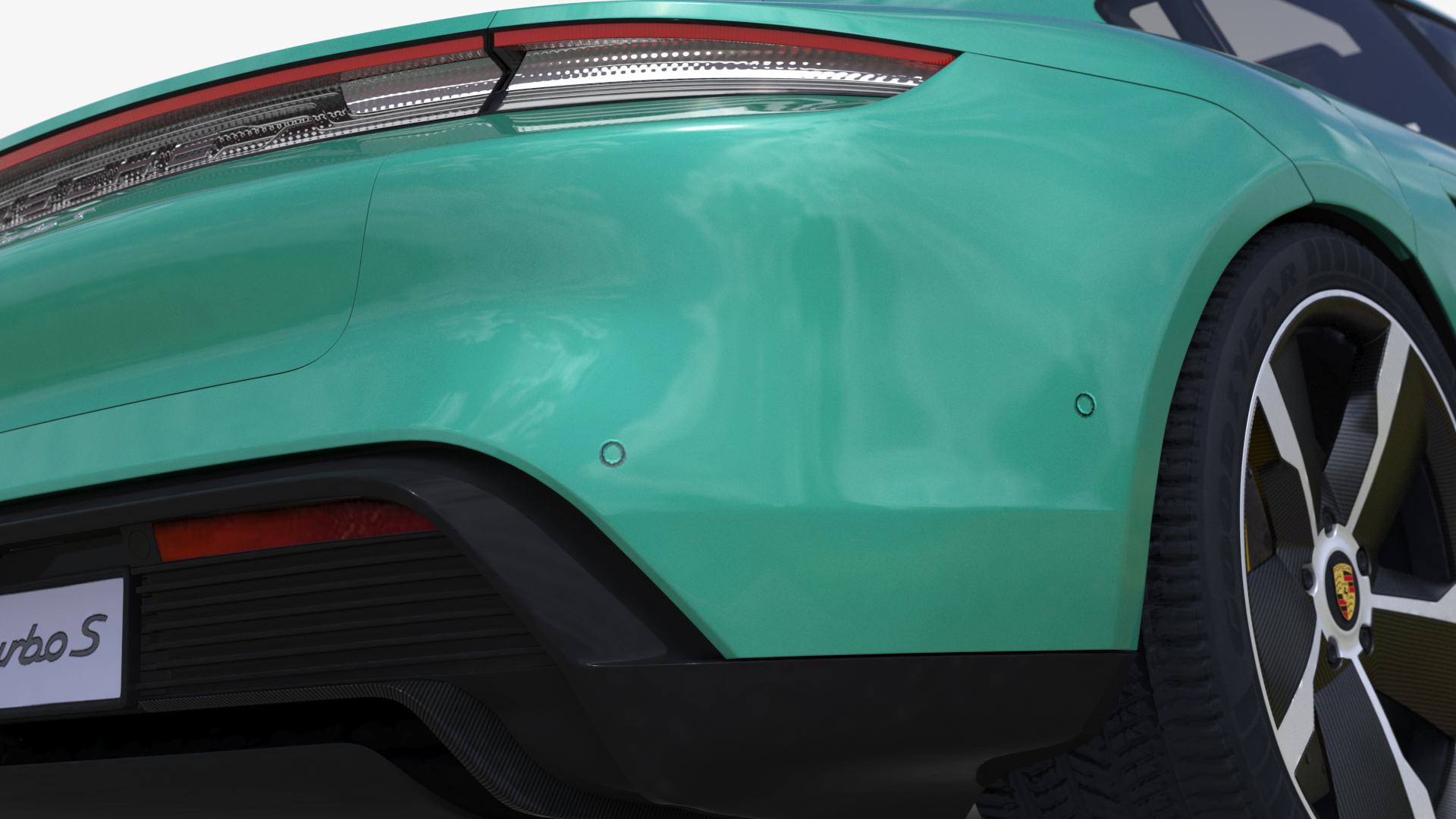 Electric Car Porsche Taycan with Crash Test Dummy 3D model