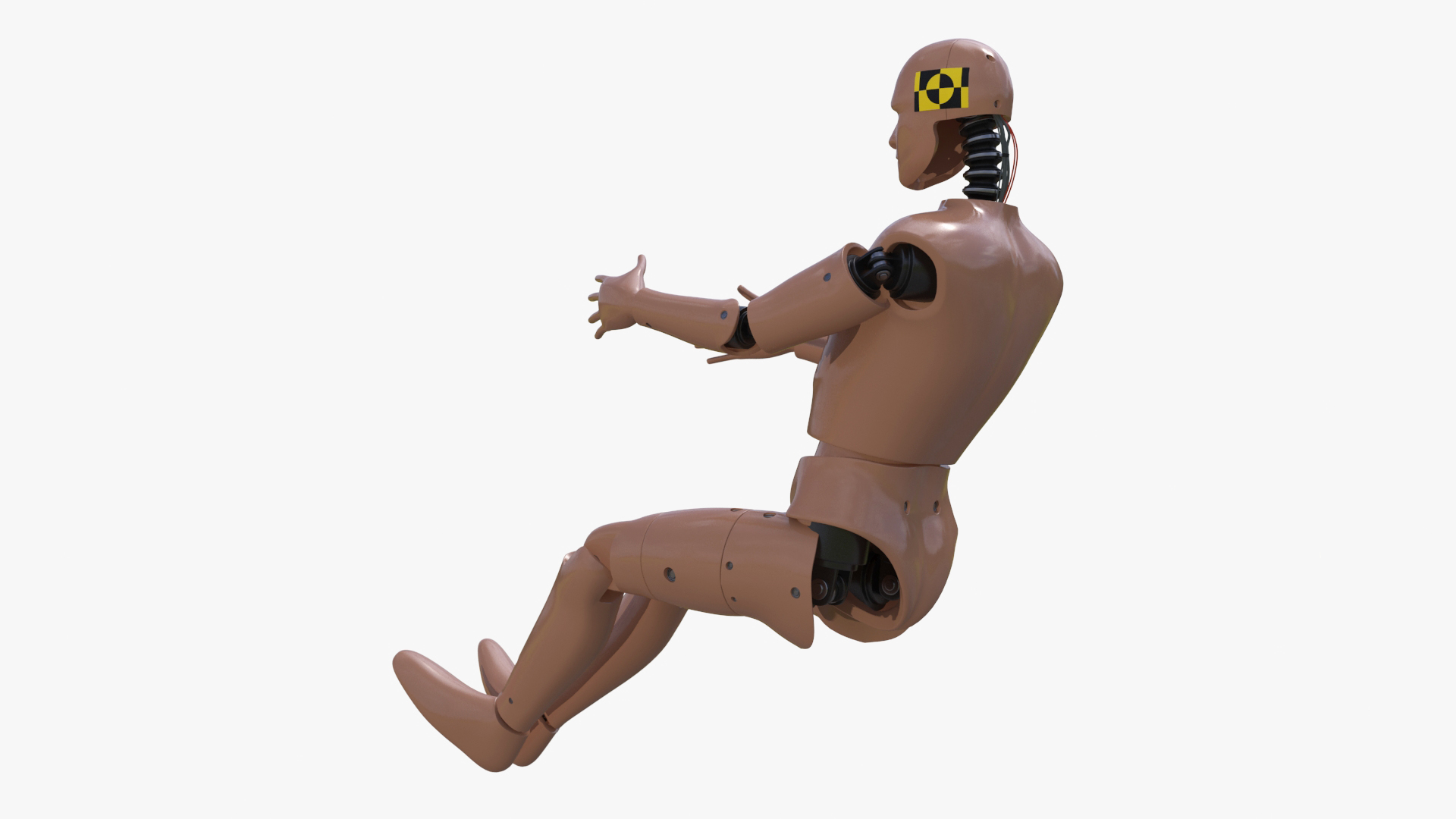 Electric Car Porsche Taycan with Crash Test Dummy 3D model