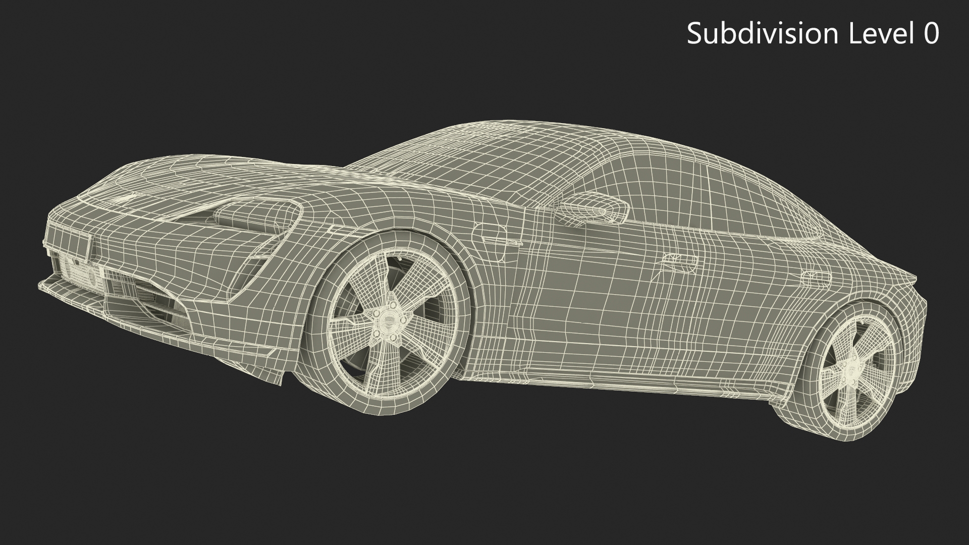Electric Car Porsche Taycan with Crash Test Dummy 3D model
