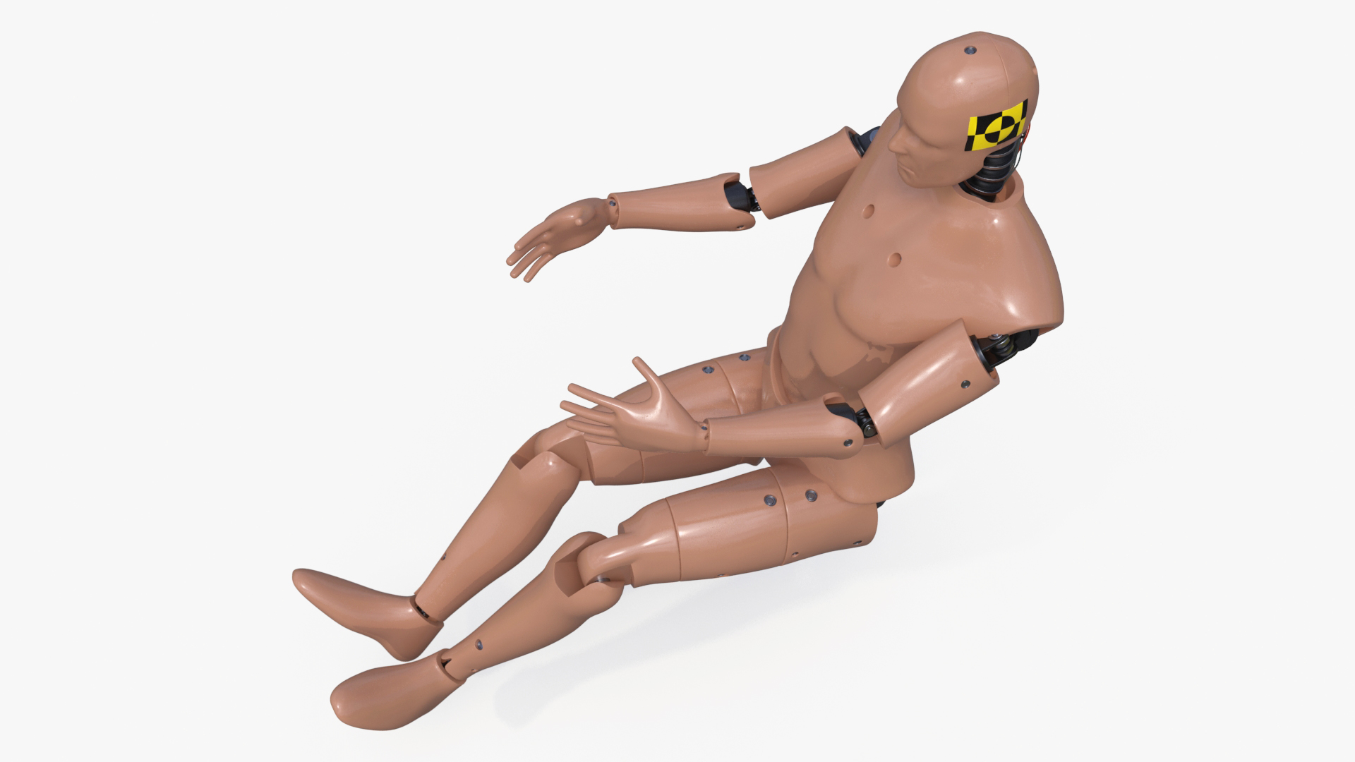 Electric Car Porsche Taycan with Crash Test Dummy 3D model