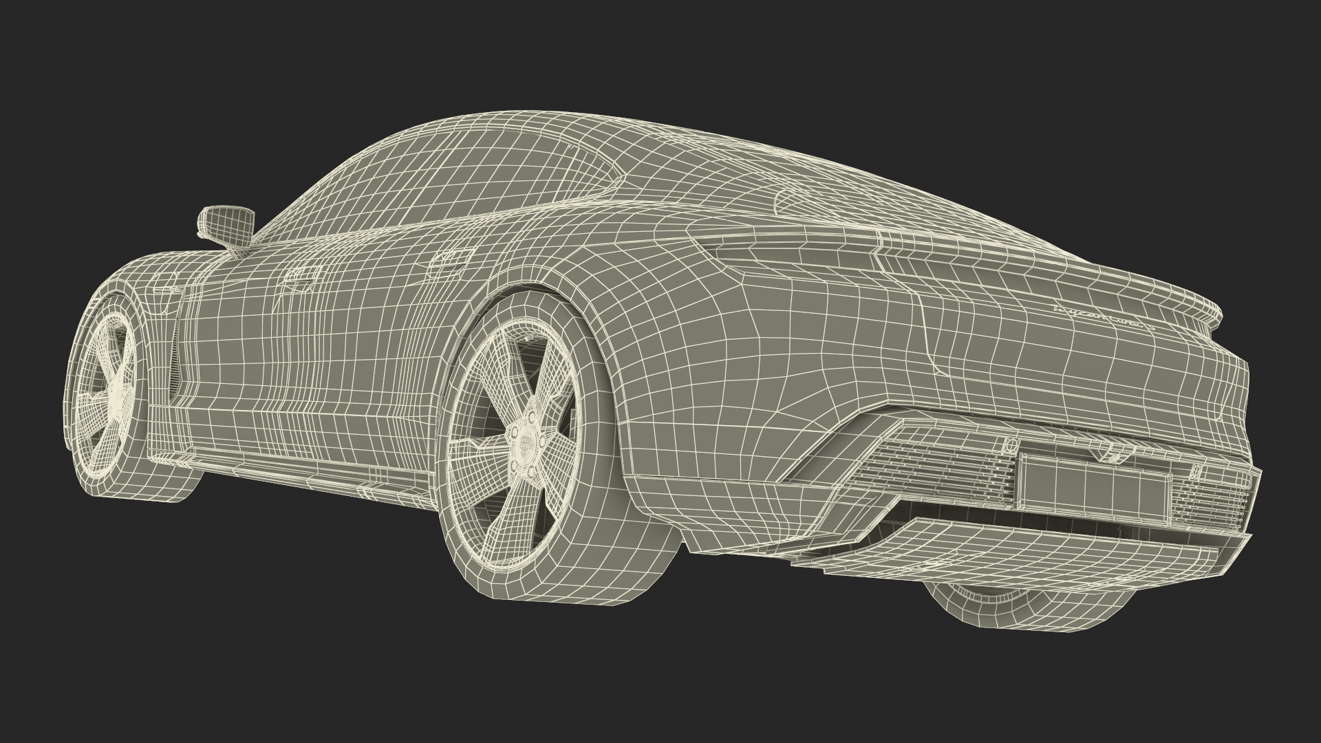 Electric Car Porsche Taycan with Crash Test Dummy 3D model
